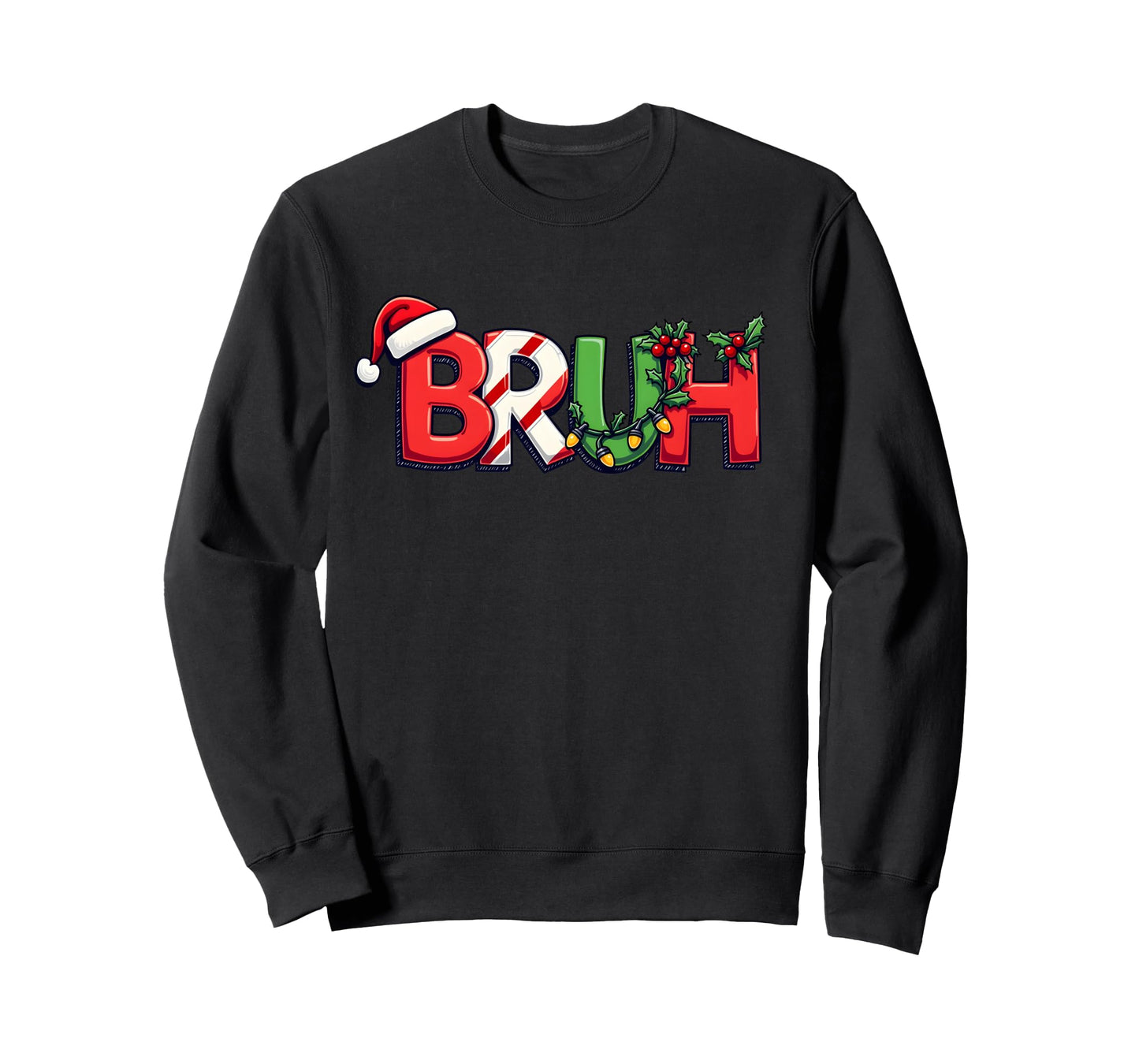 Bruh Funny Saying Bro Teens Boys Kids Christmas Xmas Long Sleeve T-Shirt