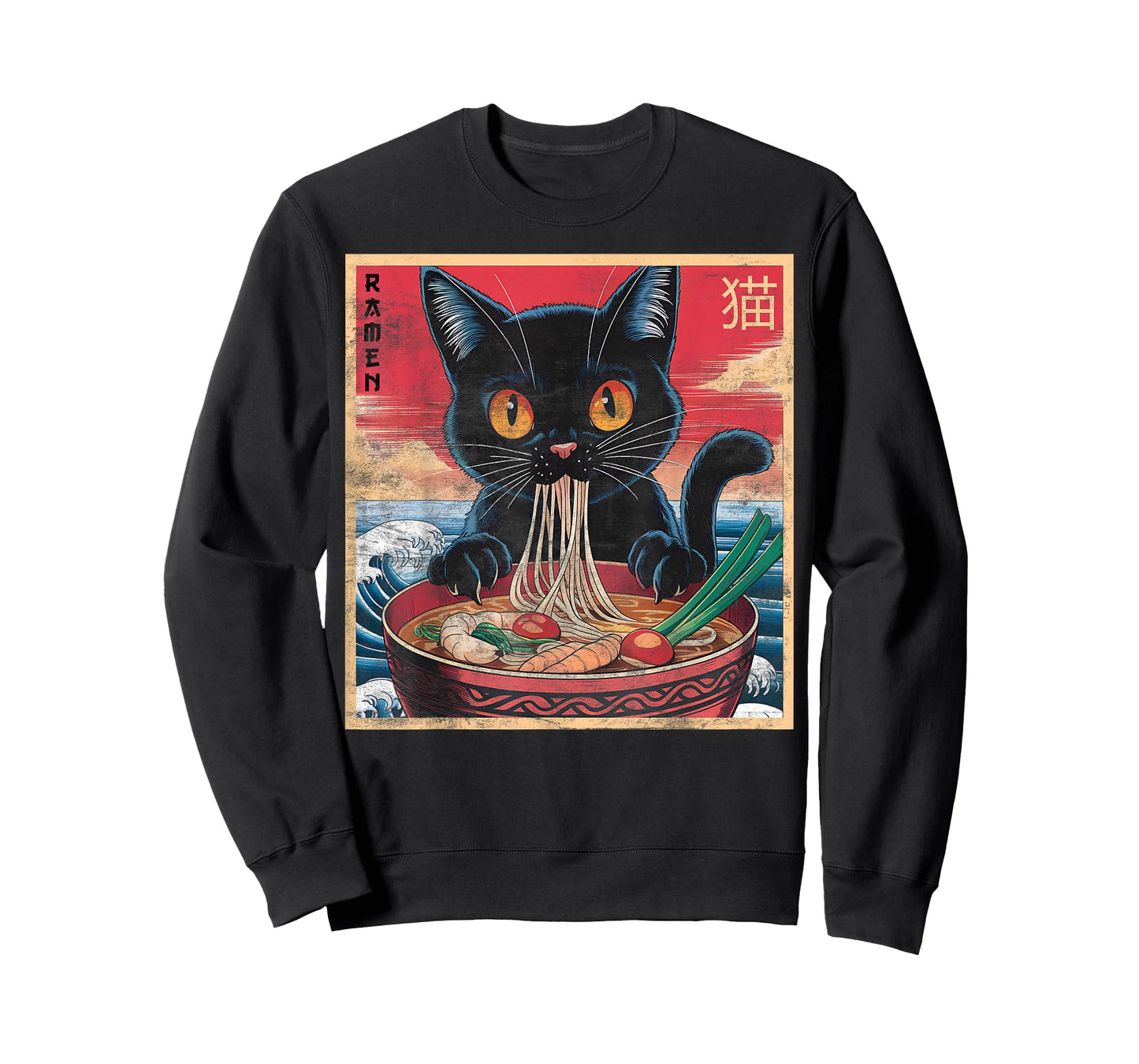 Anime Shirt Cat Ramen Funny Graphic Tees for Women Kawaii T-Shirt