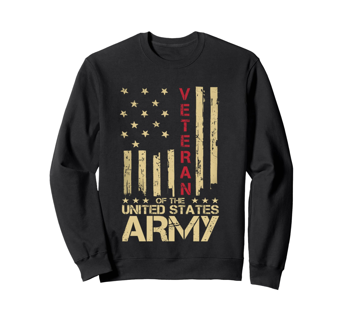 Patriotic U.S Army Veteran Red Line American Flag Vintage Long Sleeve T-Shirt