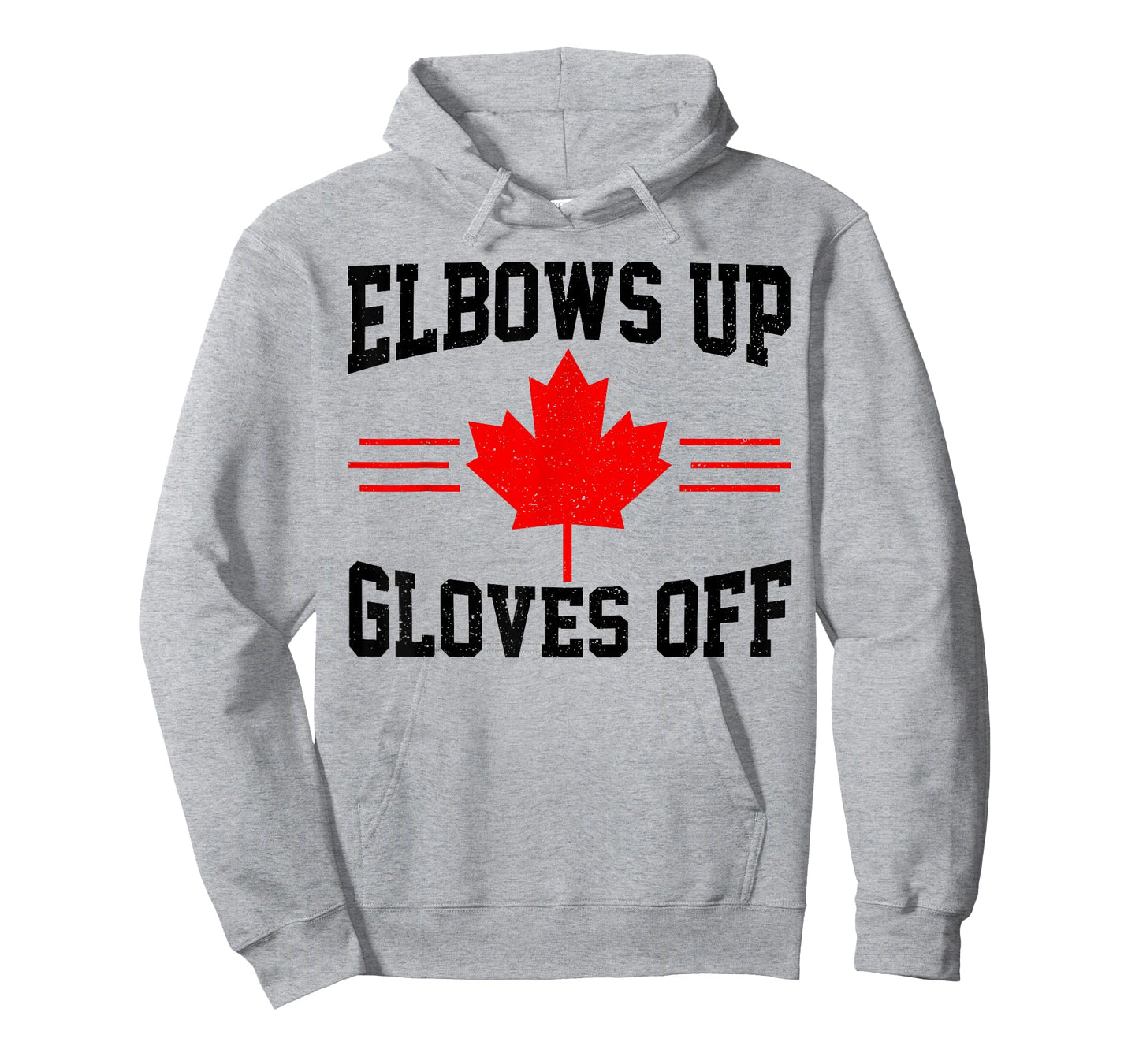 Elbows Up Gloves Off Canada Flag Hockey Fighter Funny T-Shirt