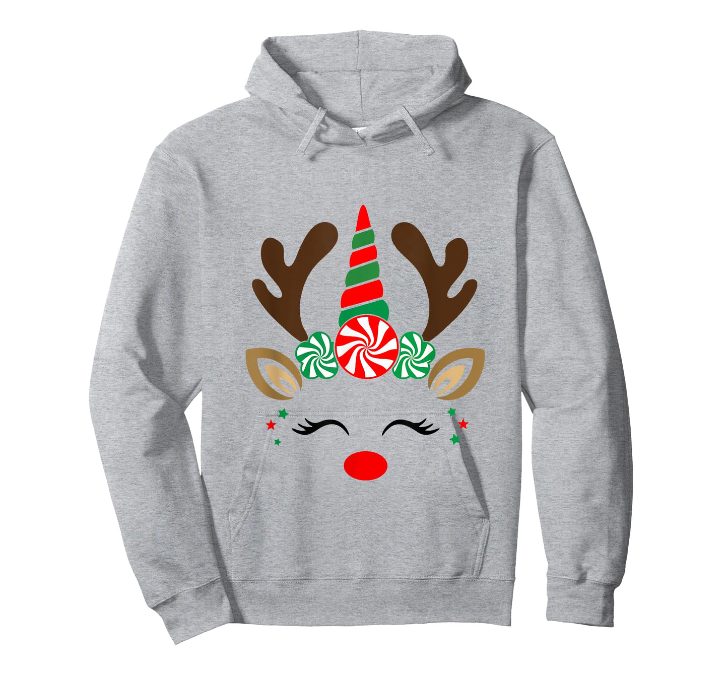 Christmas Reindeer Unicorn Face Cute Unicorn T-Shirt