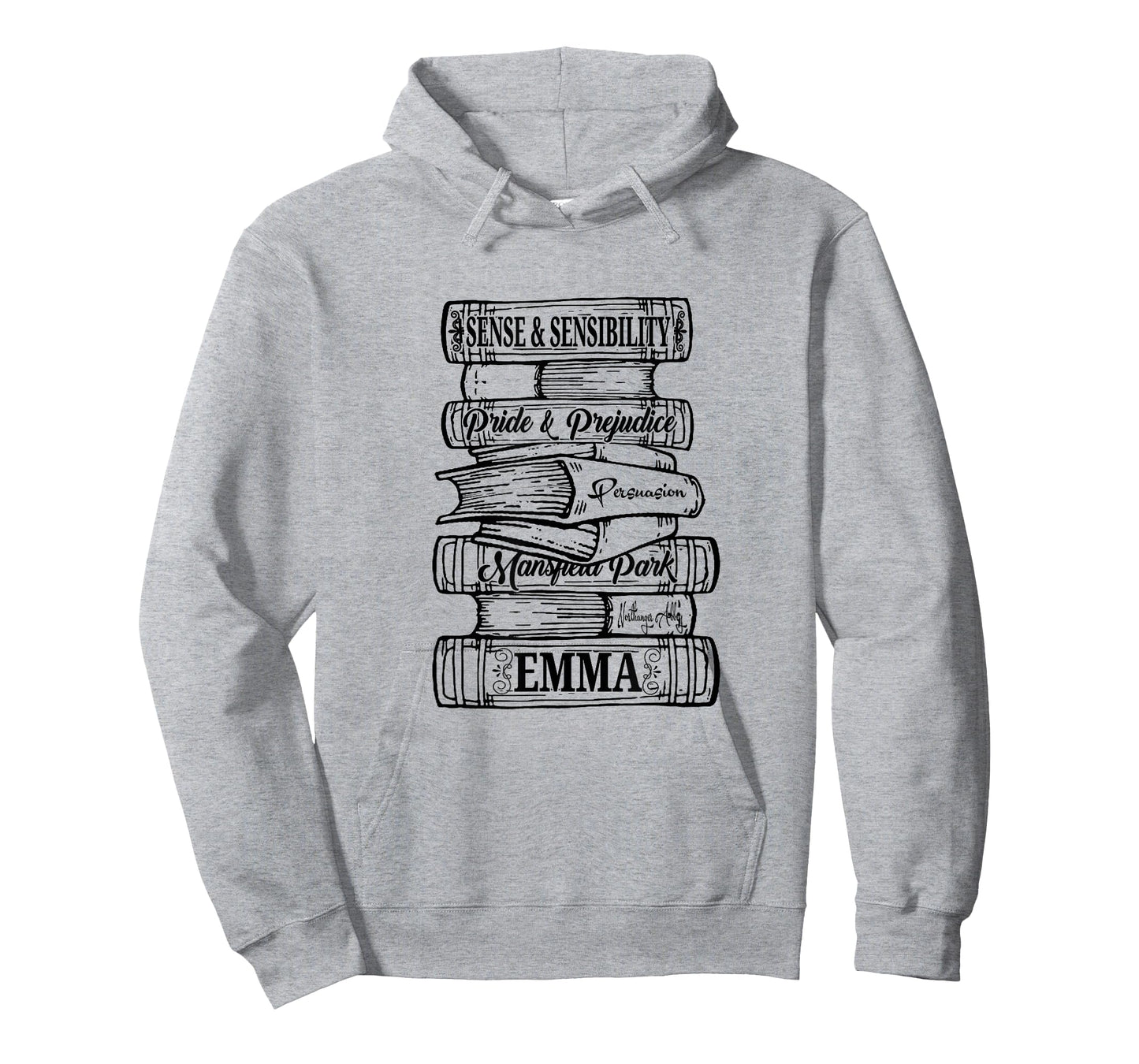Jane Austen Pride and Prejudice & Mr. Darcy Book Stack Fans T-Shirt