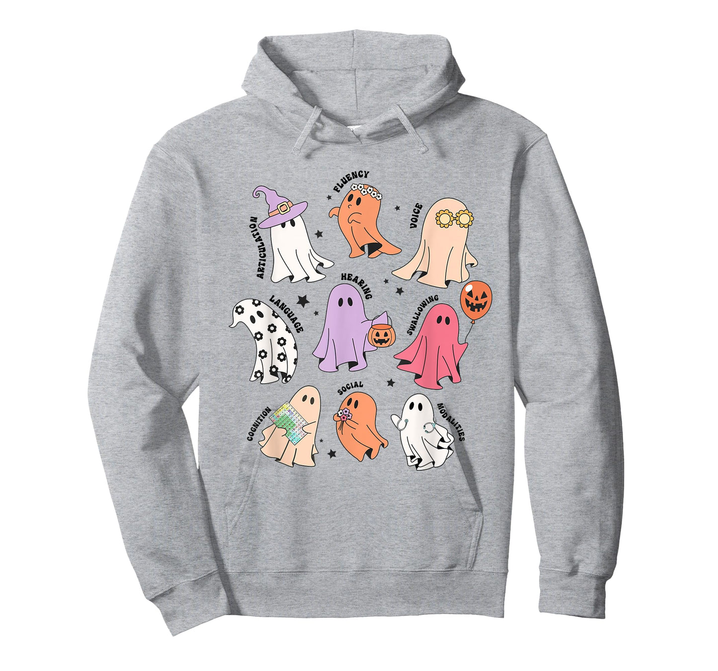 Ghost Friends Halloween AAC SLP Squad Speech Language T-Shirt