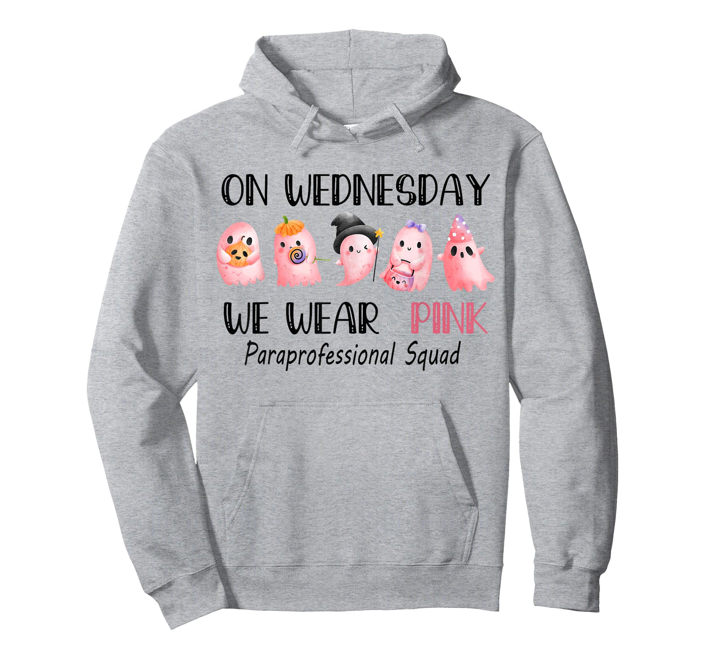 On Wednesday Funny Ghost We Wear Pink Paraprofessional Squad T-Shirt