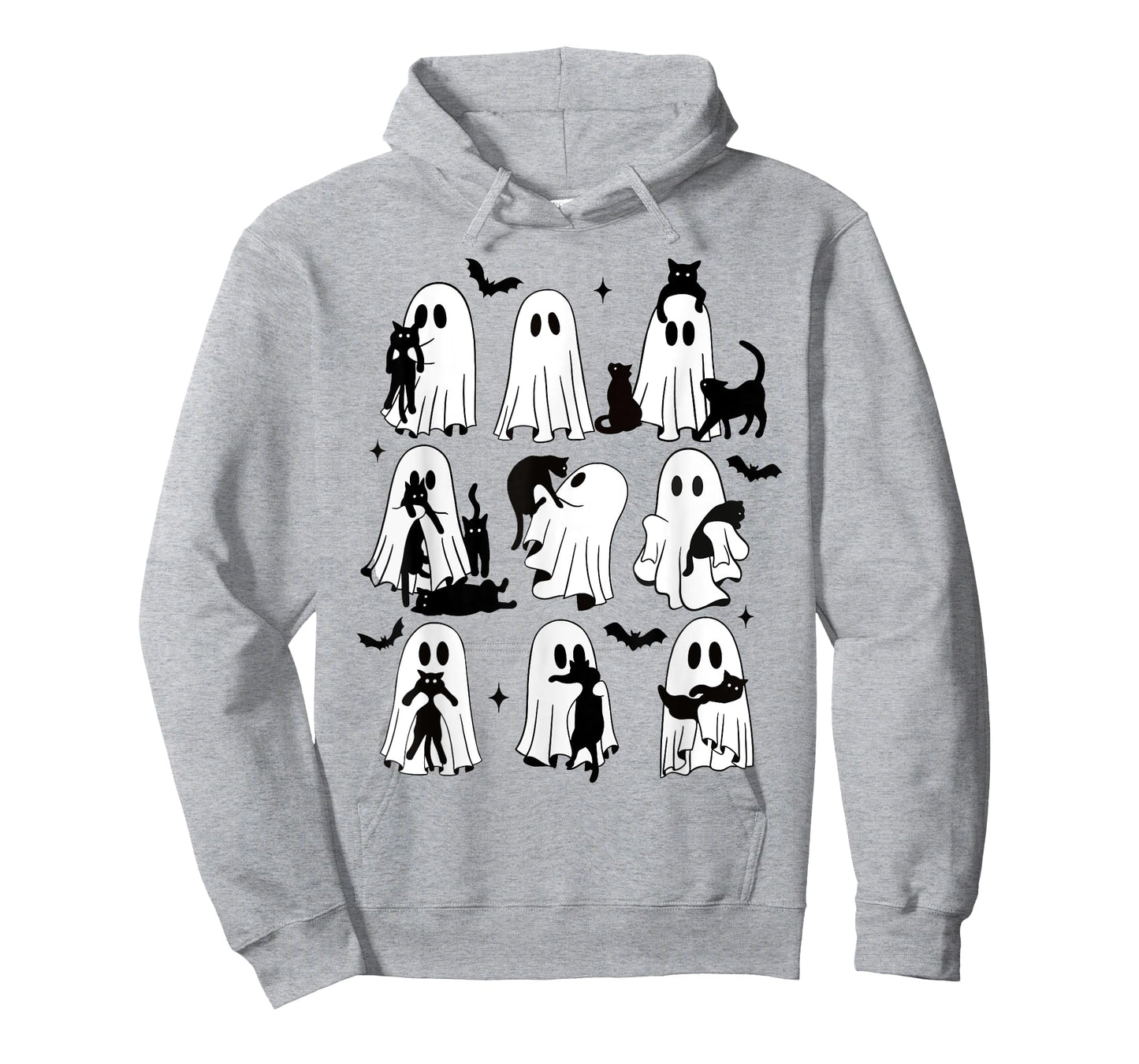 Funny Ghost Holding A Black Cat Lazy Halloween Spooky Season T-Shirt