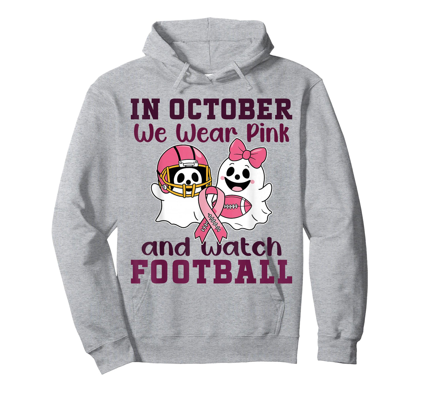 Football Breast Cancer Halloween in October we wear Pink Out T-Shirt