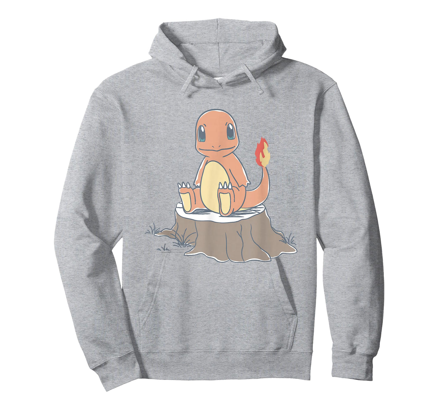 Pokémon Charmander Sitting On Tree Stump Retro Sketch T-Shirt