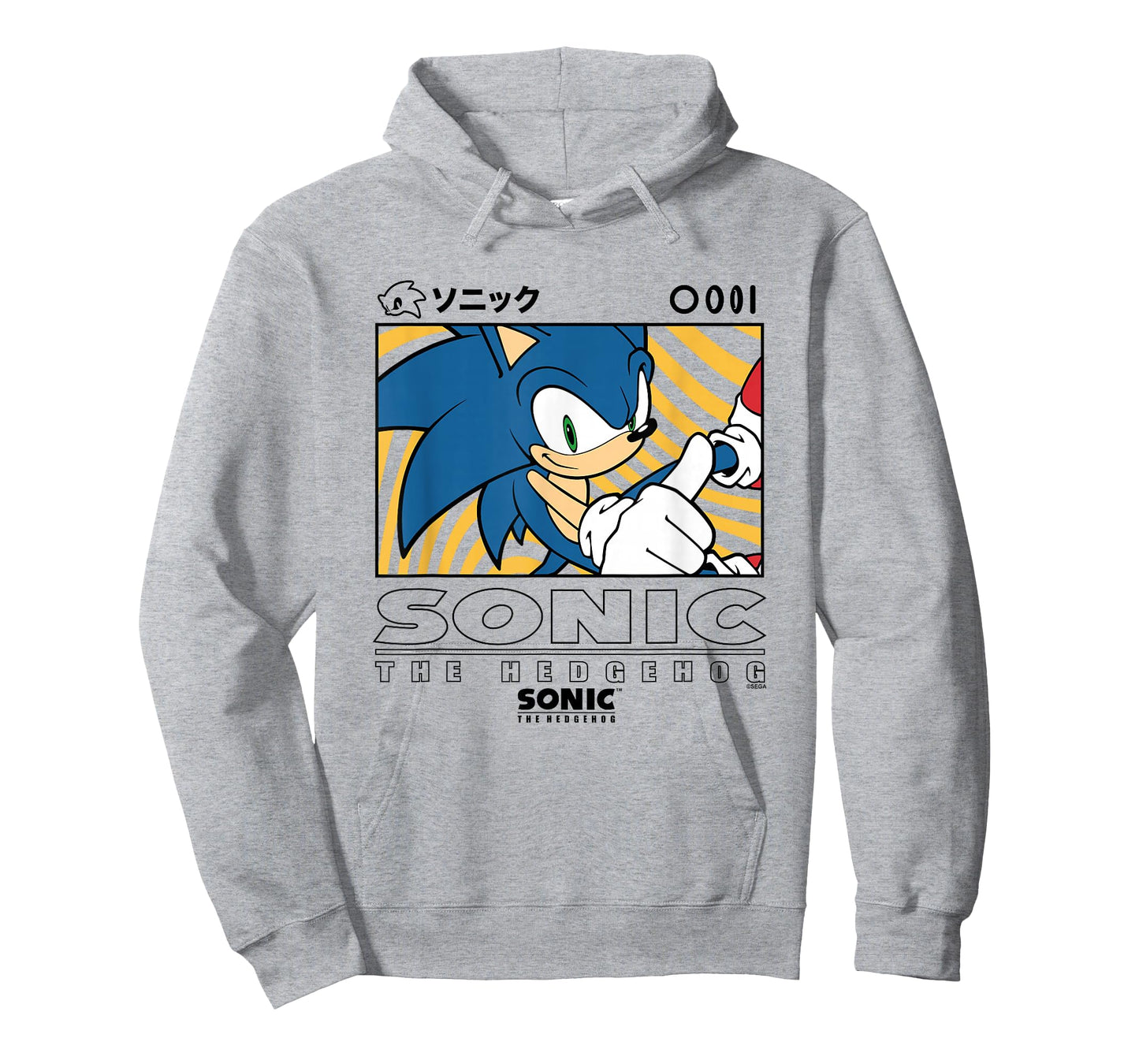 Sonic The Hedgehog Wavy Background Kanji Portrait T-Shirt