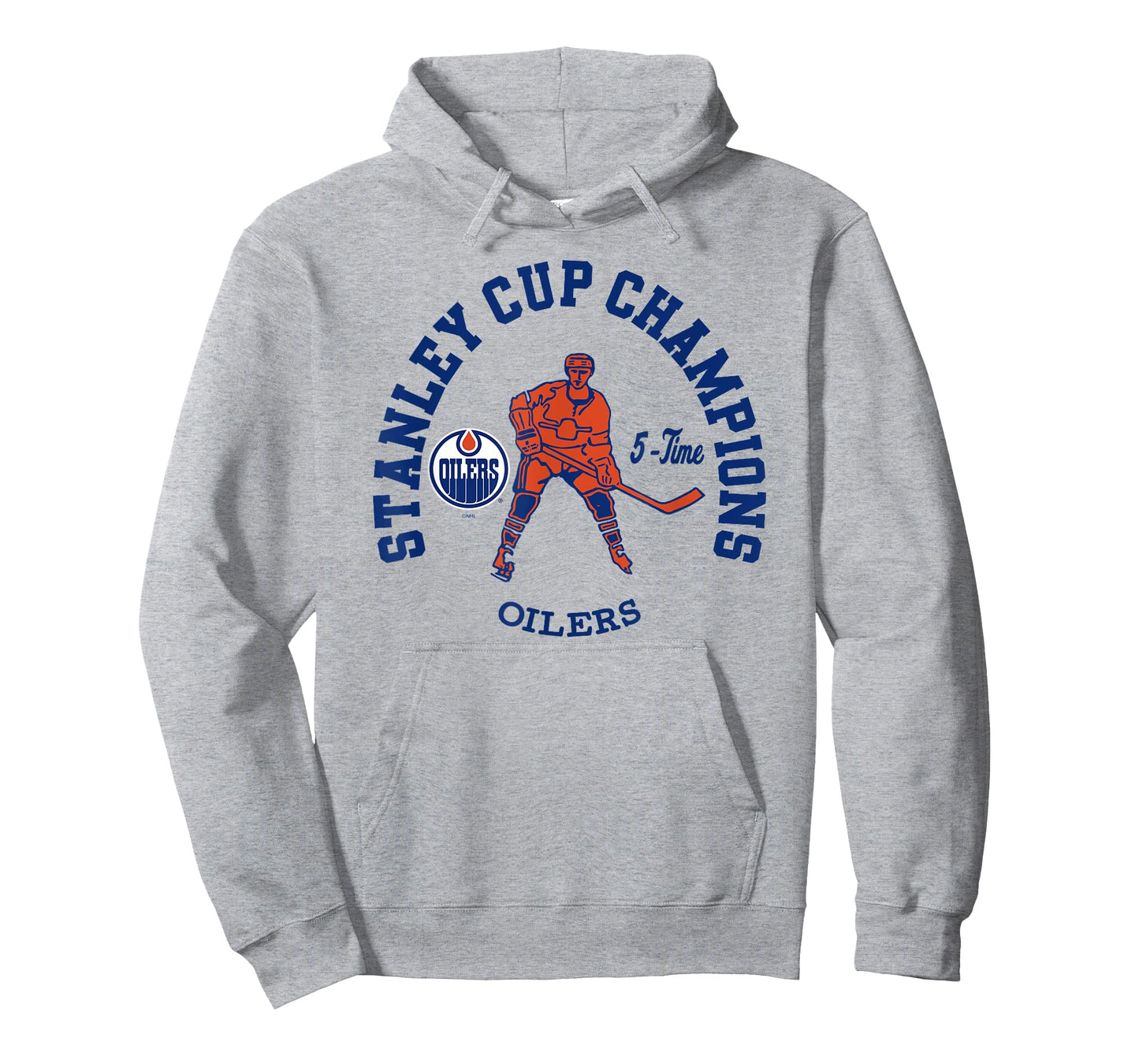 Edmonton Oilers Stanley Cup Champions 5-Time Gray NHL T-Shirt