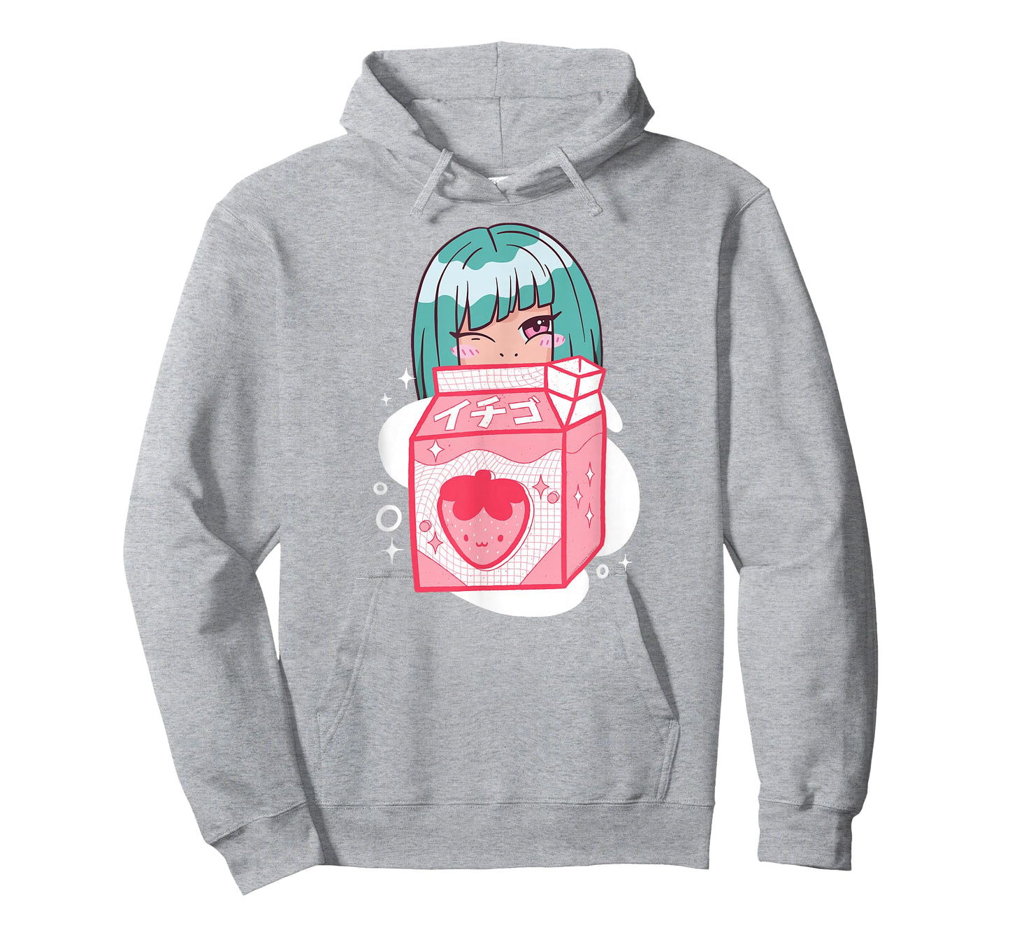 Cute Anime Kawaii Girl with Strawberry Milk - Kawaii Anime T-Shirt
