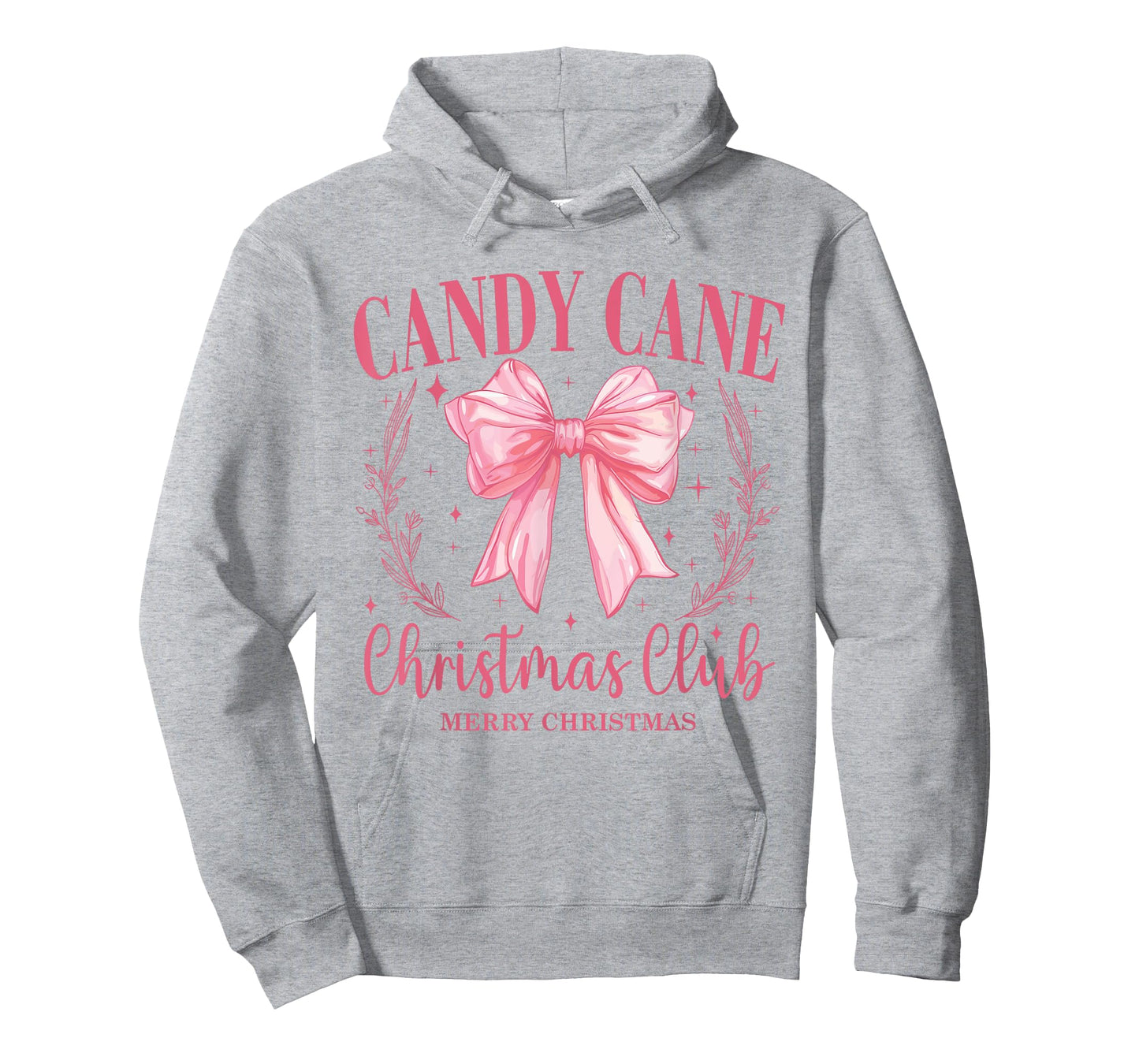 Candy Cane Christmas Club Pink Bow Vintage Christmas T-Shirt
