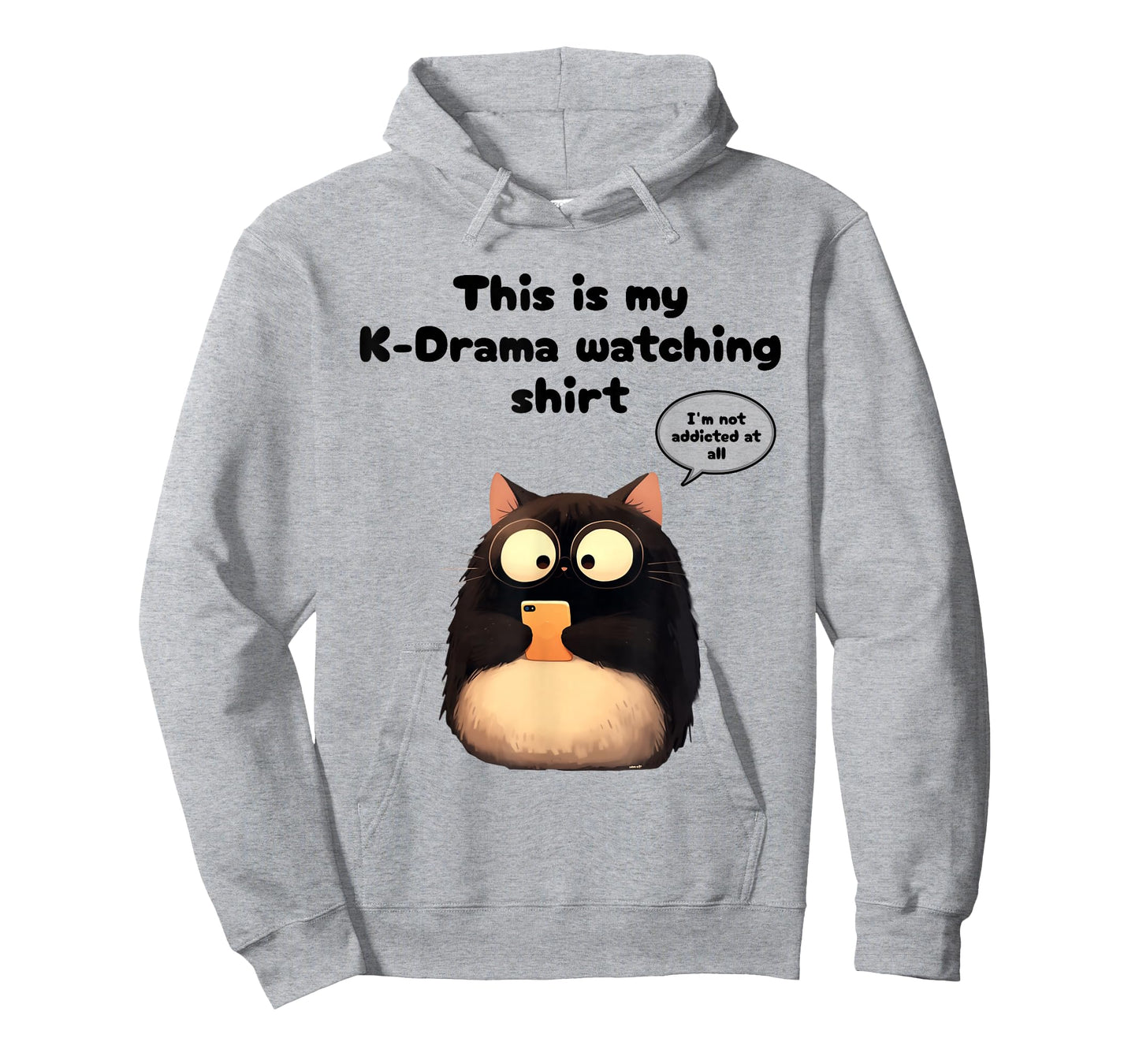 Kpop Gifts Co. Unisex-Adults, Teen Rabbit Kdrama Watching Cat Merch Korean Drama Merchandise T-Shirt