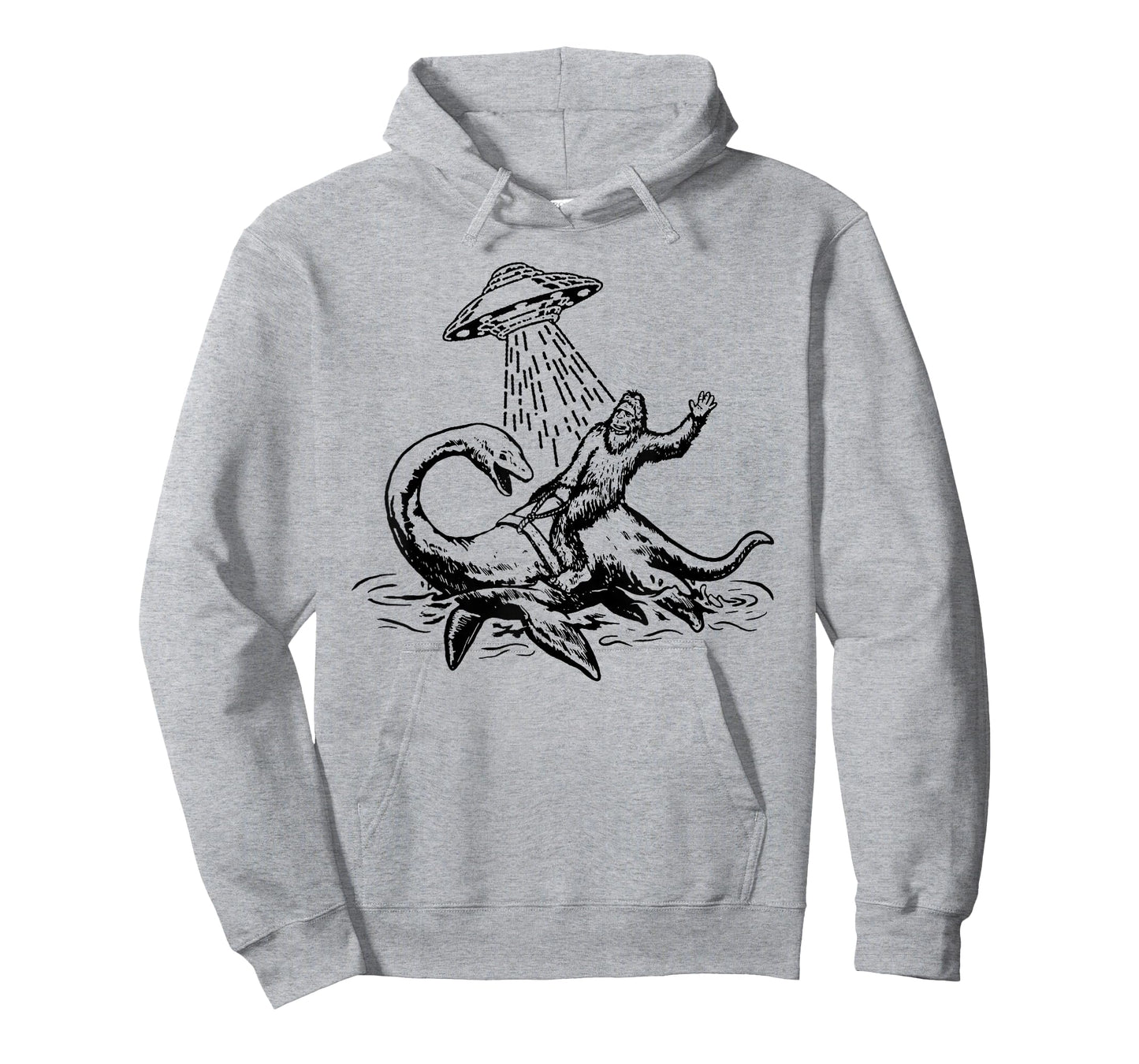 Bigfoot Riding Loch Ness Monster Funny Sasquatch Nessie T-Shirt