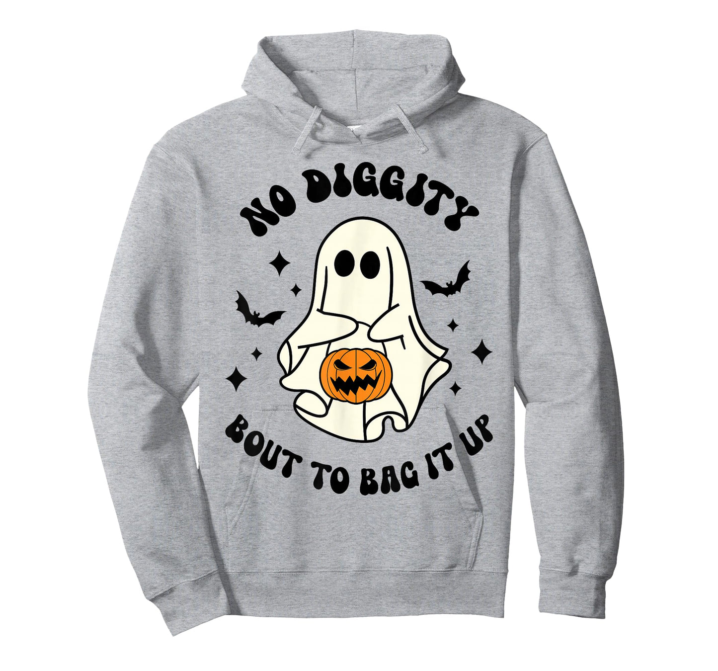 Halloween Ghost No Diggity Bout To Bag It Up Funny T-Shirt