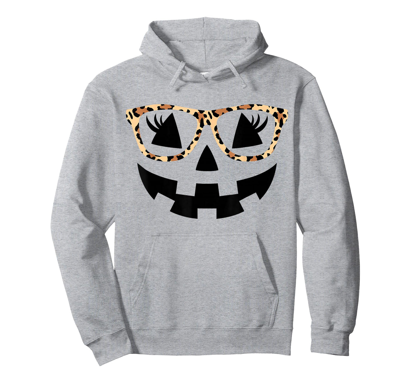 Jack O Lantern Face Pumpkin Hallowen Leopard Print Glasses T-Shirt