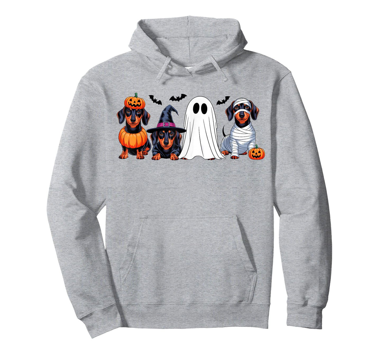 Ghost Witch Mummy Pumpkin Dachshund Dog Halloween Costume T-Shirt