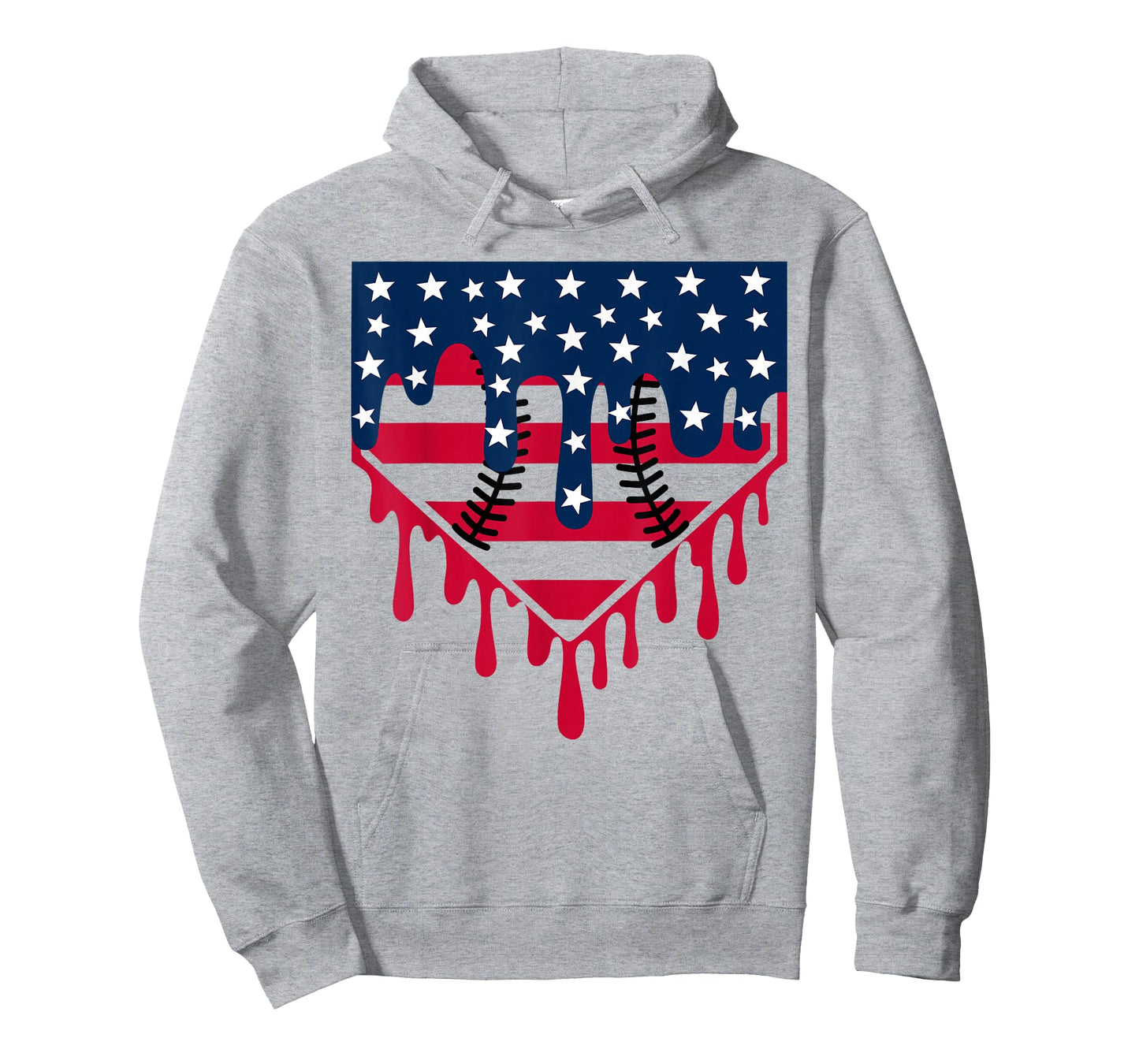 Baseball Drip Boy Ice Cream Patriotic American Flag 4th July T-Shirt