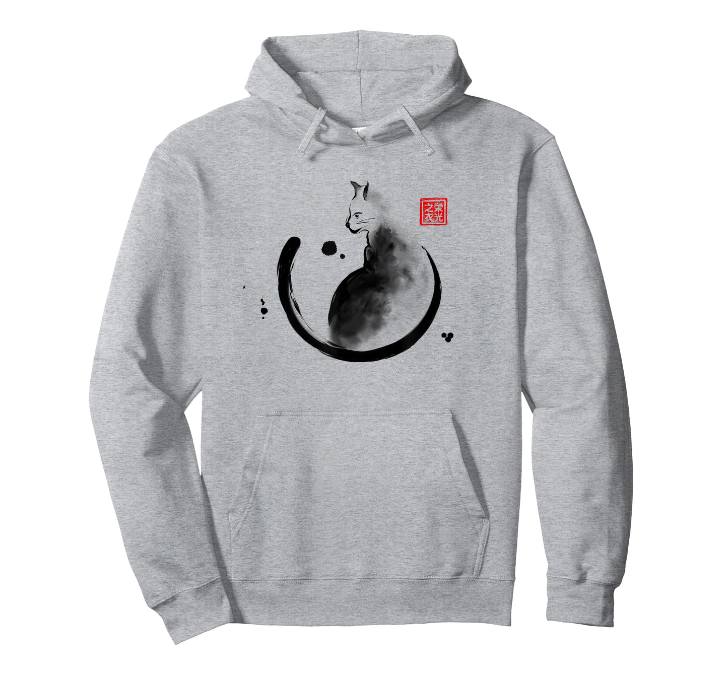Artistic Cat Feline Japanese Ink Sumi-e Design Men Women Kids T-Shirt