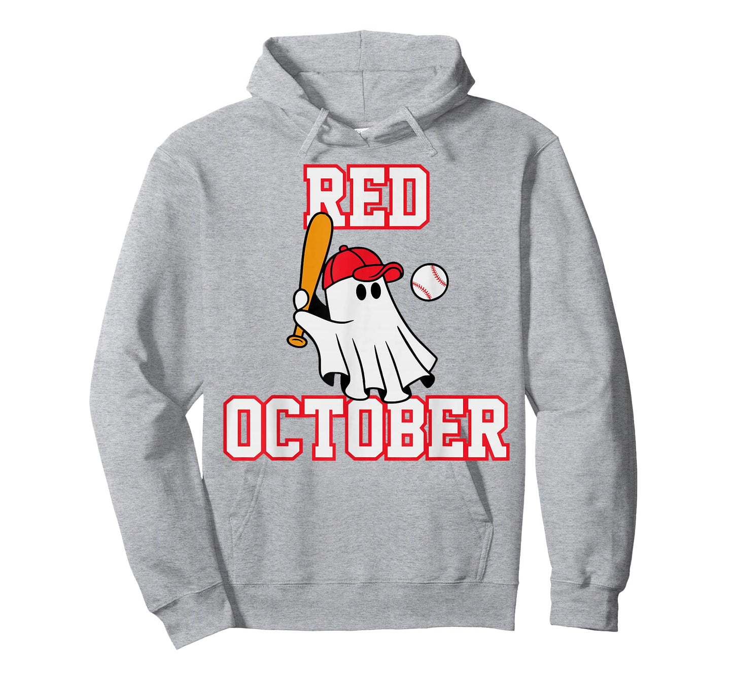 Red October Halloween Ghost Playing Baseball Sport Women Men T-Shirt