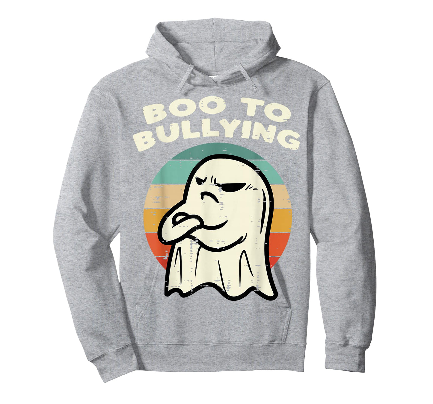 Boo To Bullying Retro Orange Unity Day Halloween Ghost Kids T-Shirt