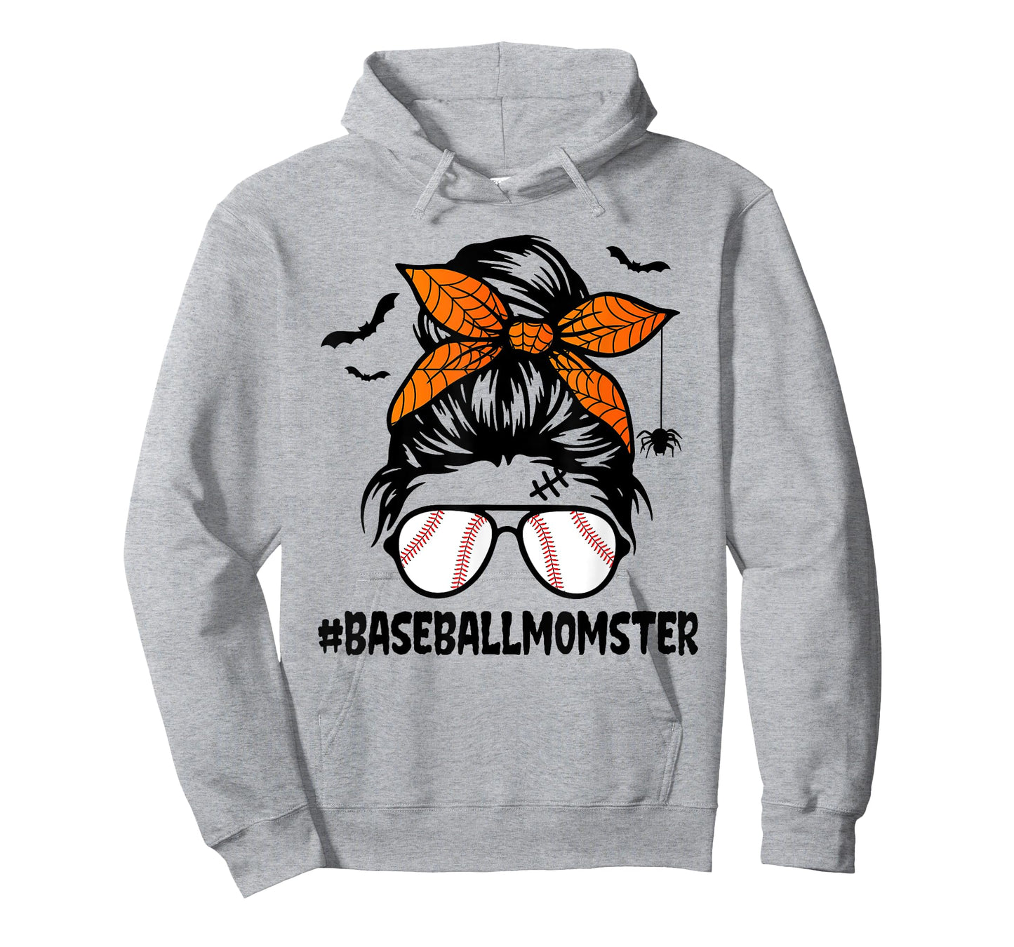 Baseball Momster Shirt for Women Halloween Mom Messy Bun T-Shirt