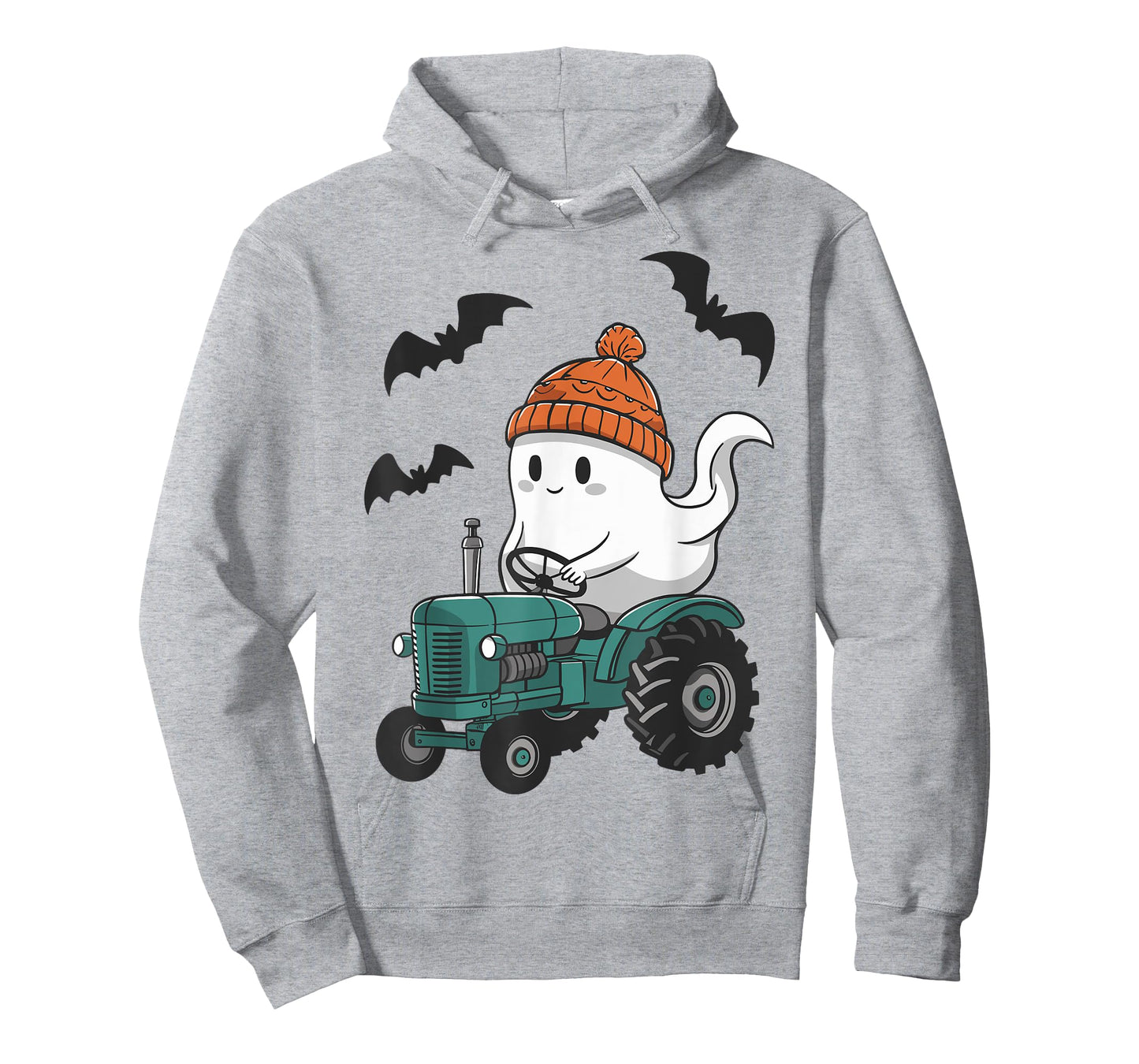 Cute Ghost Riding Tractor Lovers Spooky Halloween Farmer T-Shirt