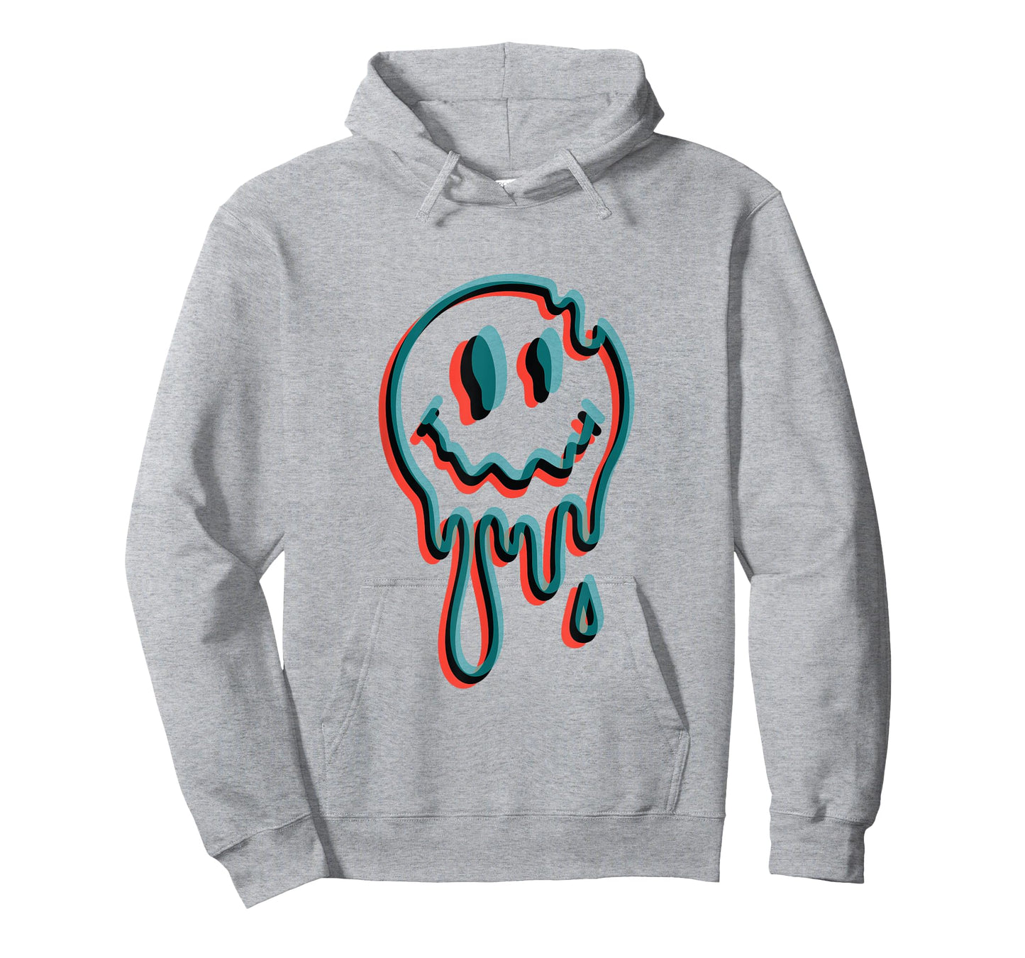 Melting Smiling Face Glitch Trippy Dripping T-Shirt