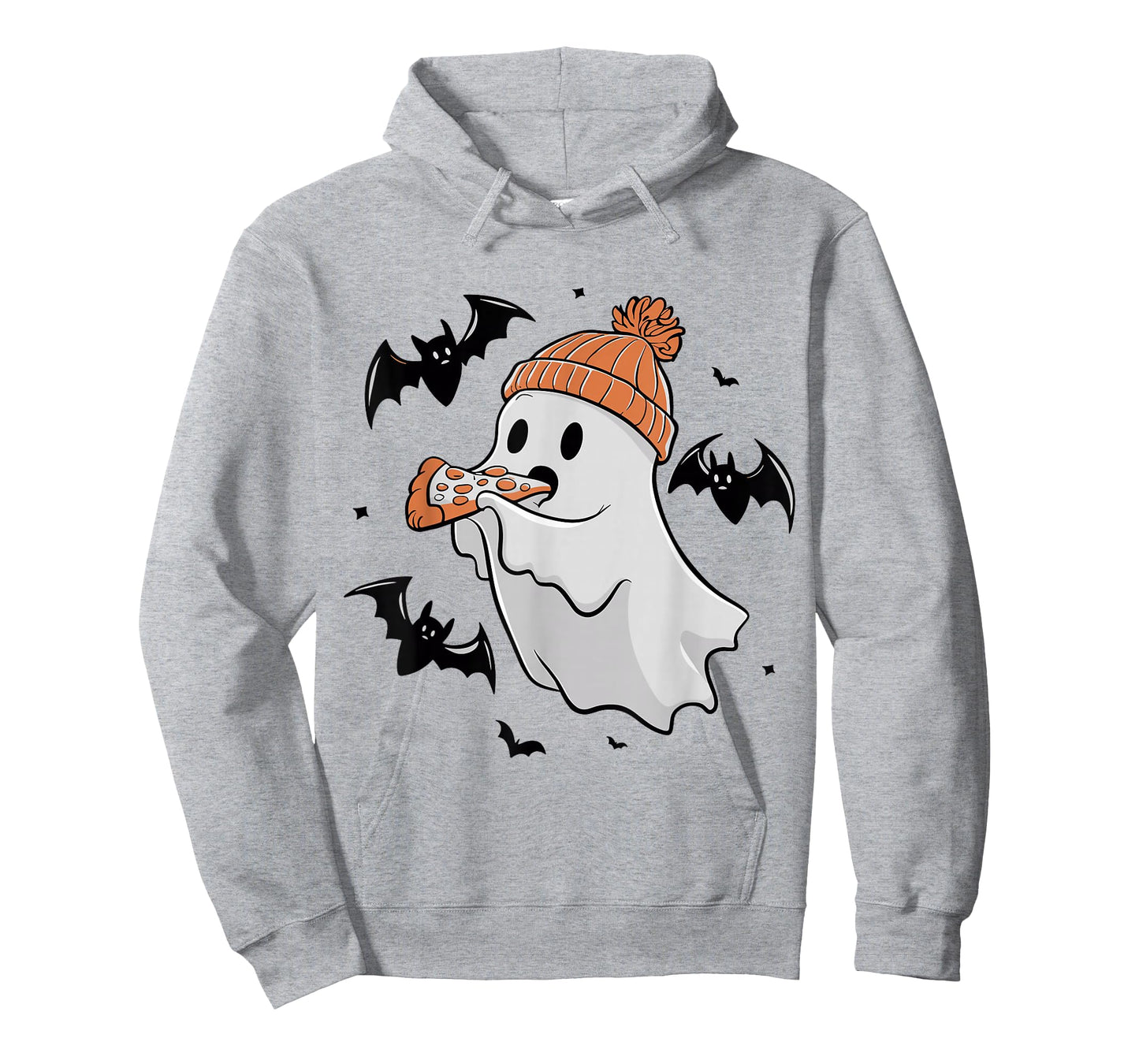 Cute Ghost Eating Pizza Lovers Spooky Halloween Food Costume T-Shirt