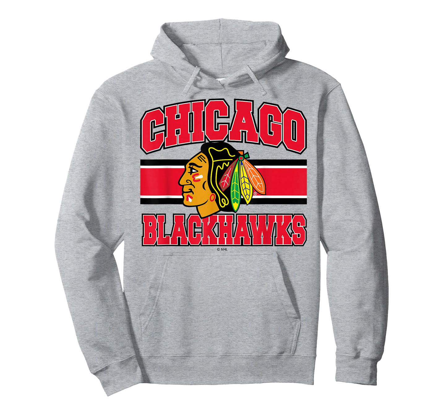 Chicago Blackhawks Stripe Gray Officially Licensed T-Shirt