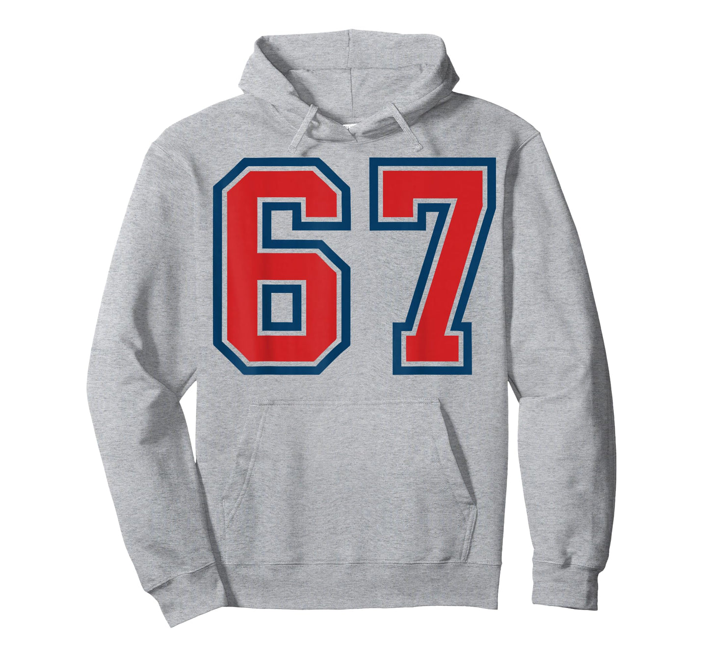Red and Blue Sports Number 67 Jersey Uniform Player Fan T-Shirt