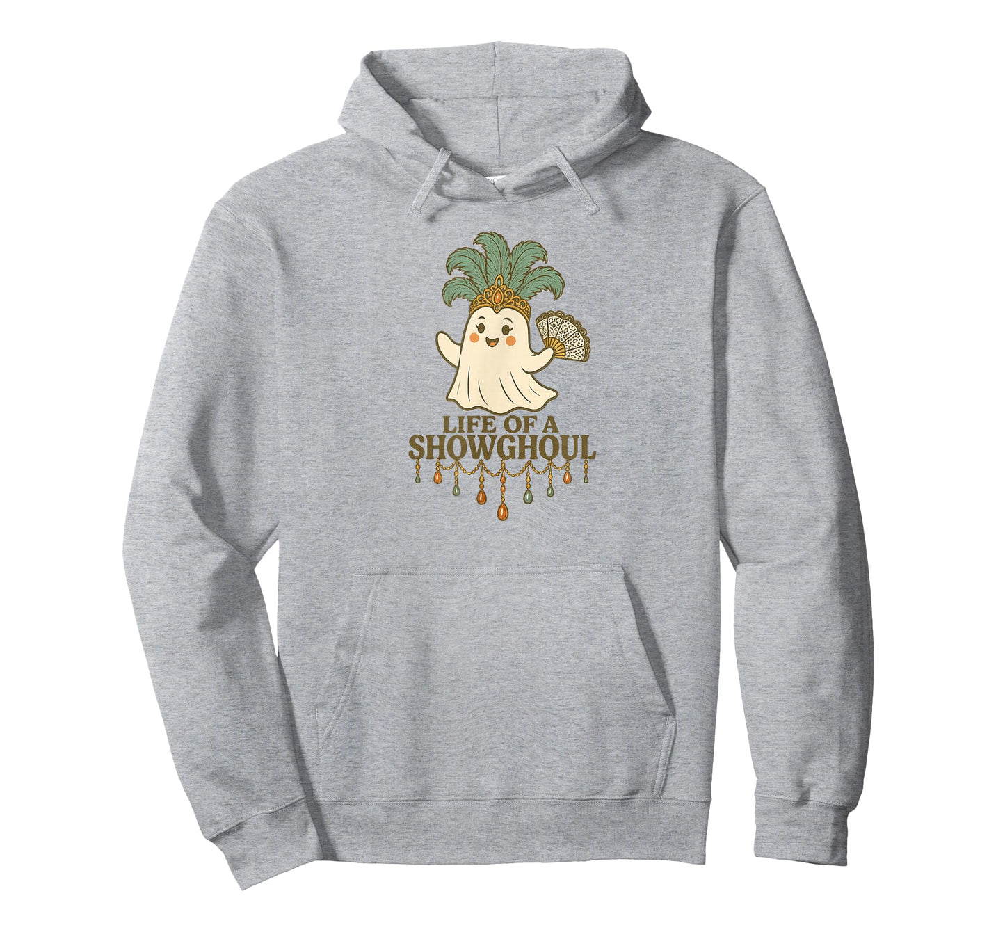 Life of a Showghoul Cute Halloween Ghost Showgirl Fan Design T-Shirt