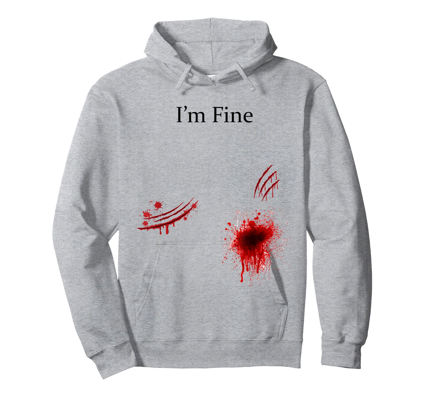 I'm Fine Bloody Zombie Bite Scary Halloween Costume Funny T-Shirt
