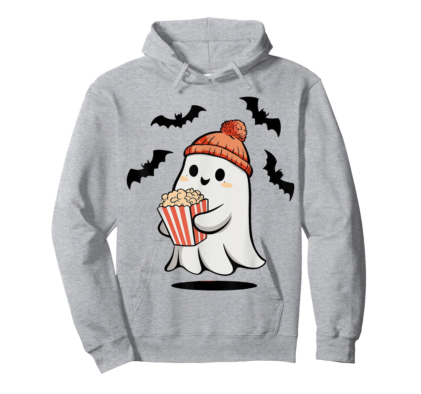 Funny Ghost Eating Pop Corn Lovers Spooky Halloween T-Shirt