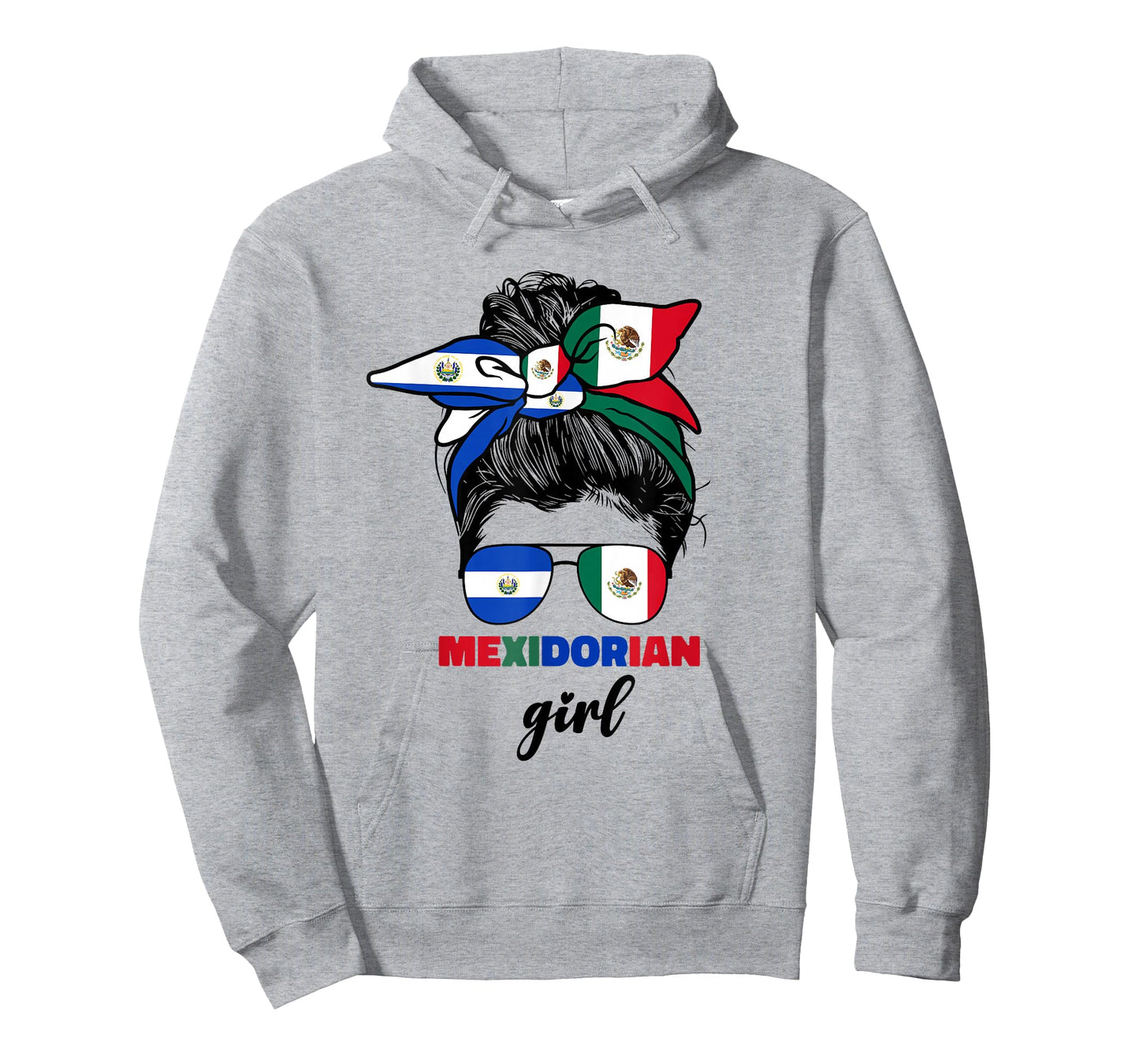 Half Mexican and Salvadorian Mexico El Salvador Flag Girl T-Shirt