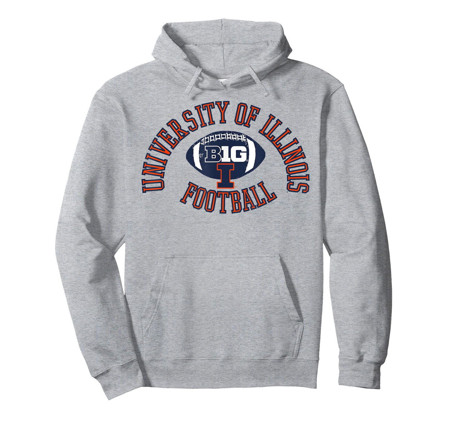 Elite Authentics Unisex-Adults & Kids Grey Illinois Fighting Illini Big 10 Football T-Shirt
