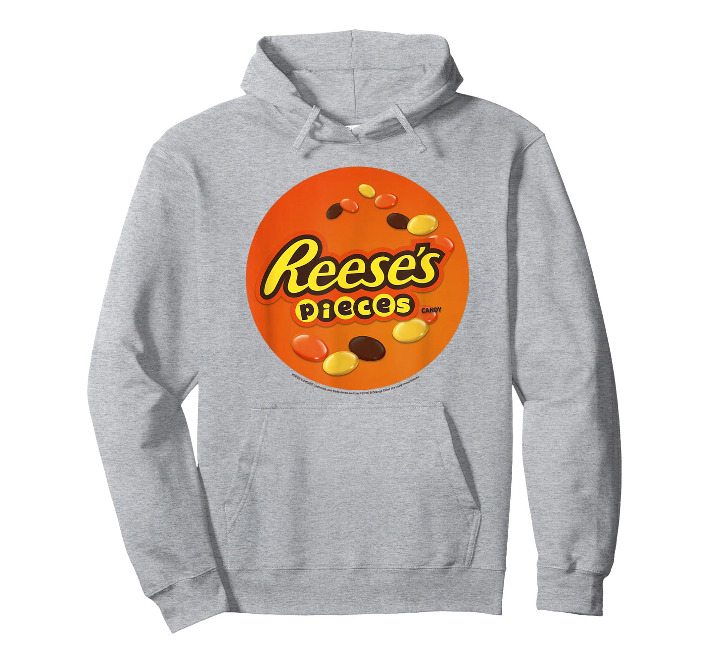 Reese's Women's Grey Classic Reese's Pieces Candy Centered Design T-Shirt