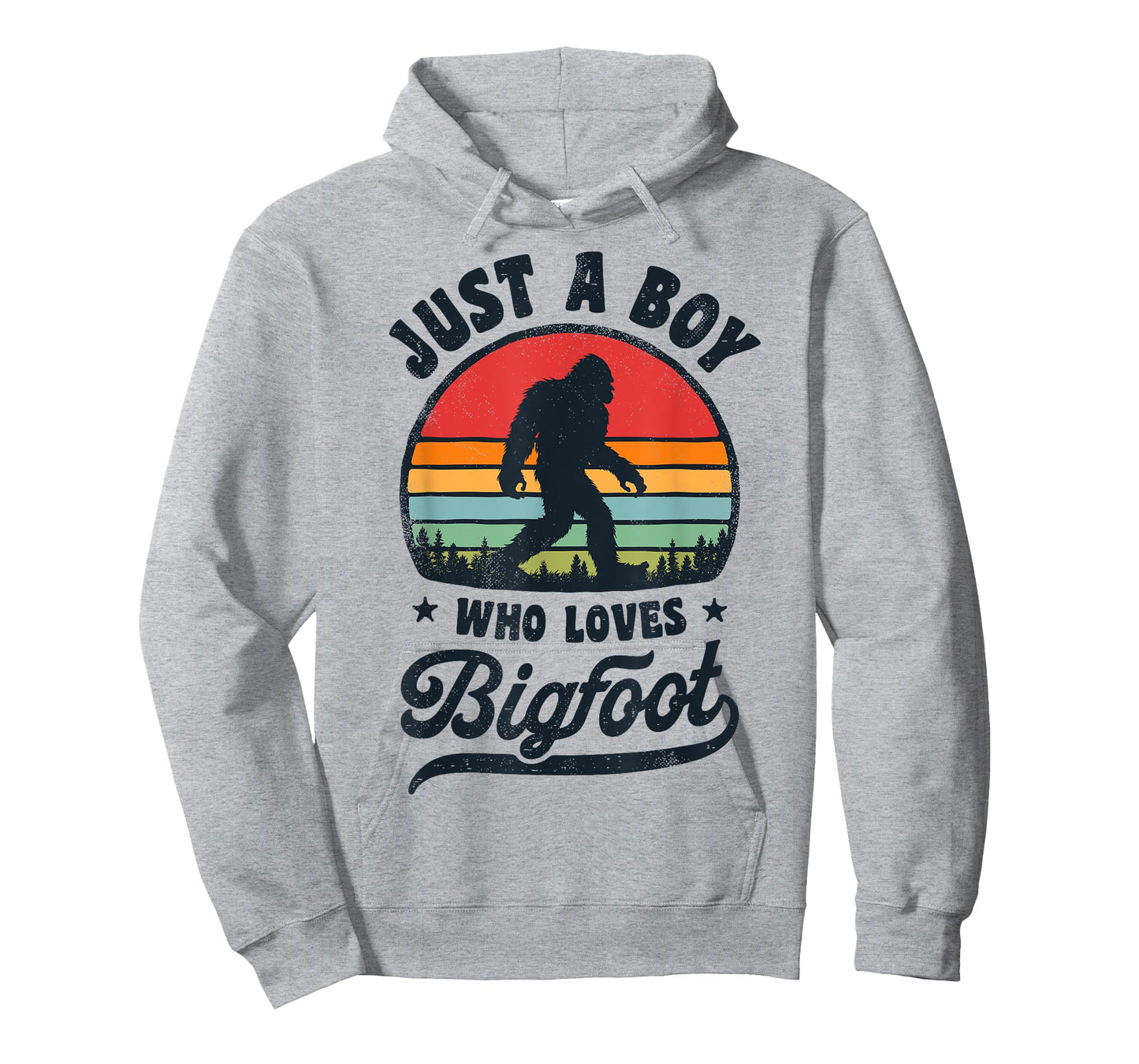 Bigfoot Just A Boy Who Loves Sasquatch Funny Retro Vintage T-Shirt