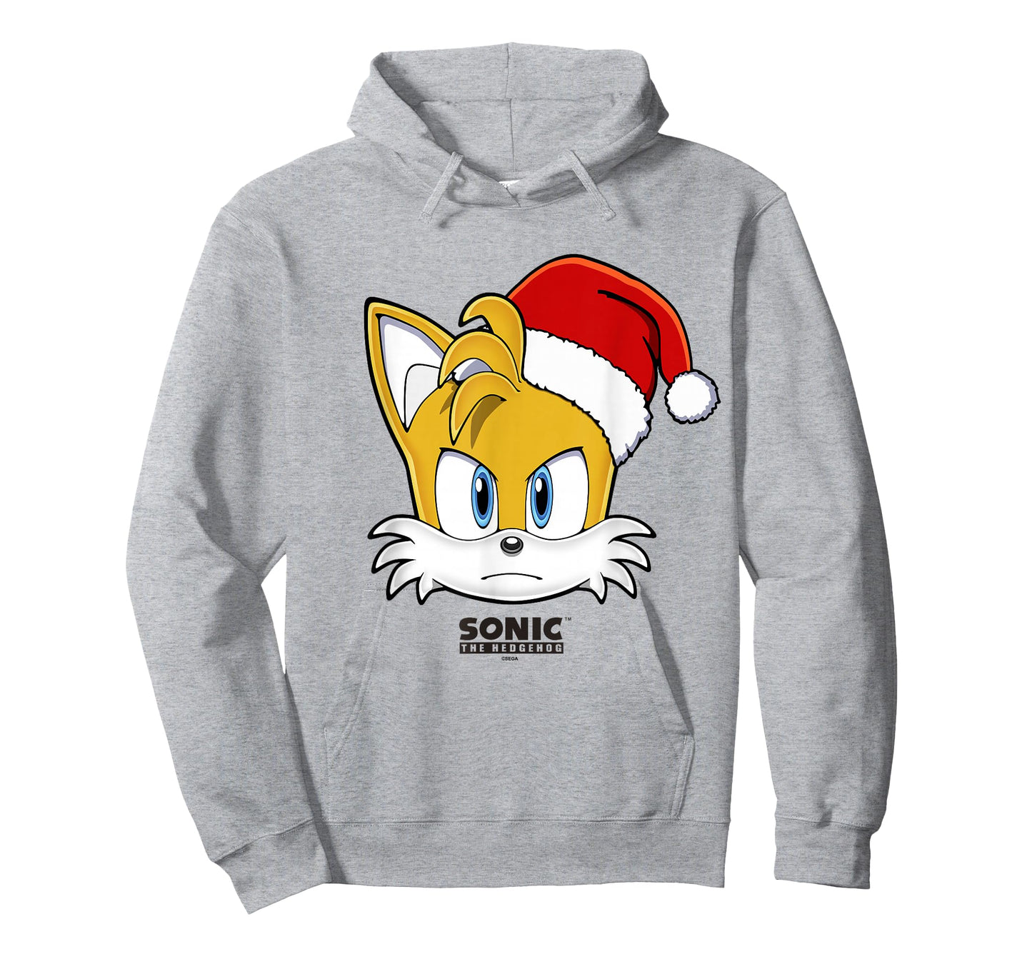 Sonic The Hedgehog Christmas Tails Santa Hat Big Face T-Shirt