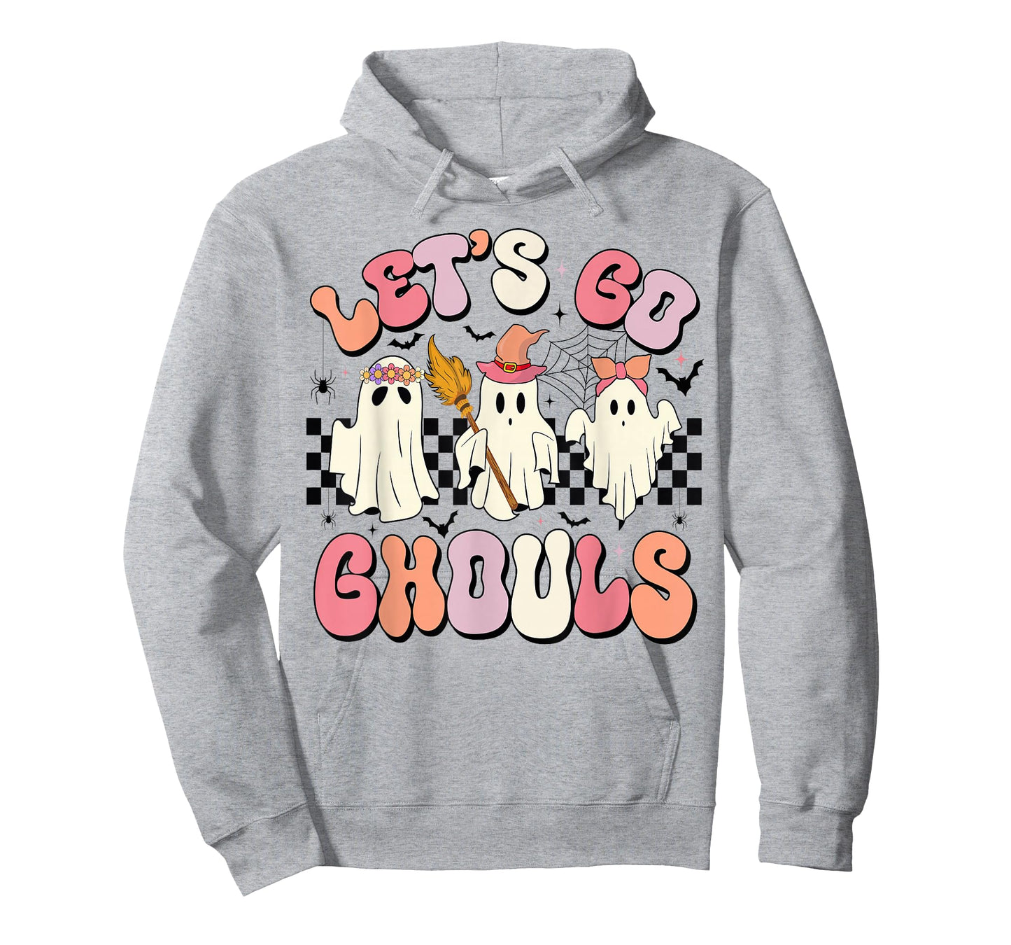 Let's Go Ghouls Halloween Ghost Outfit Costume Retro Groovy T-Shirt