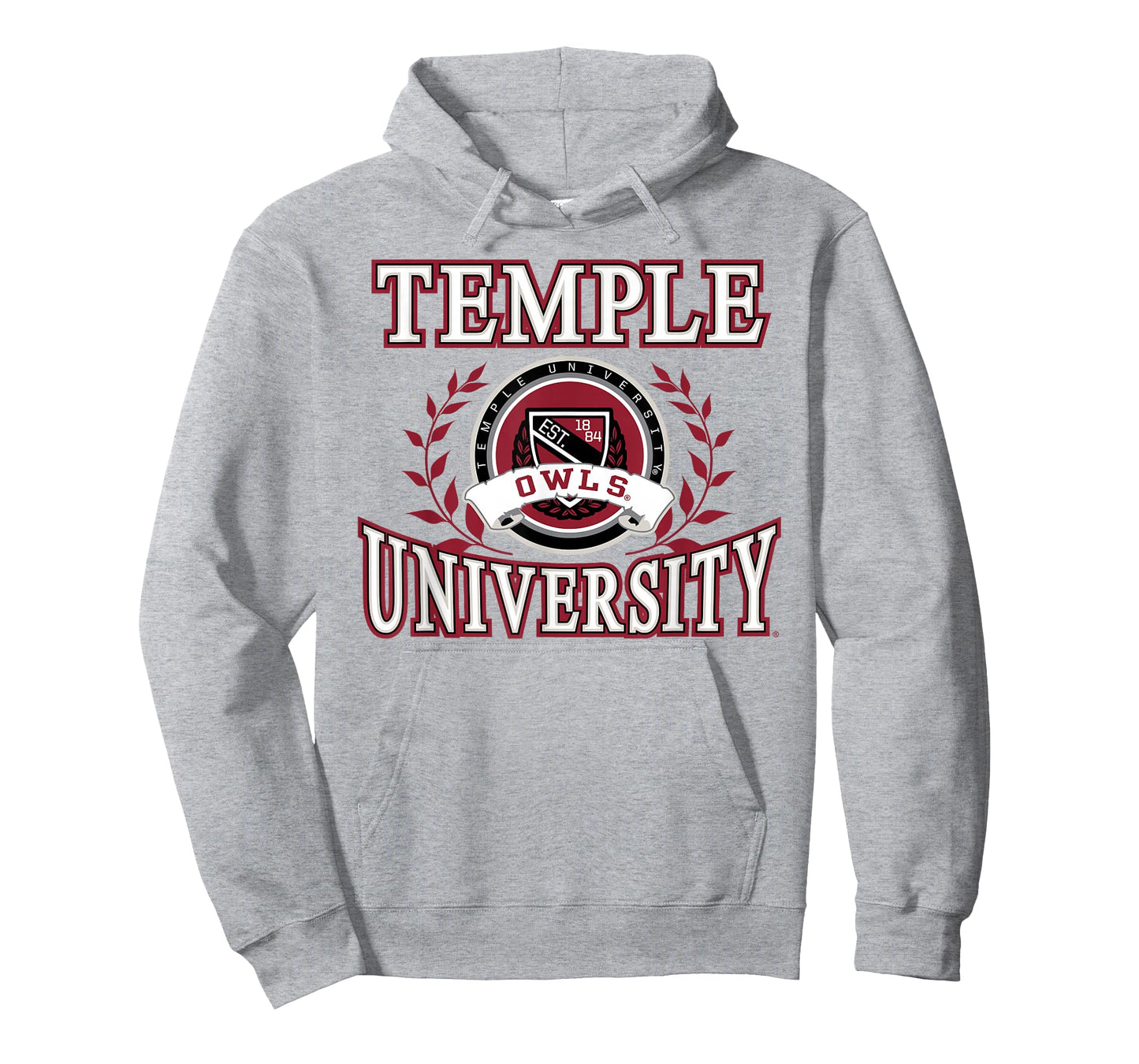Temple Owls Laurels Gray Officially Licensed T-Shirt