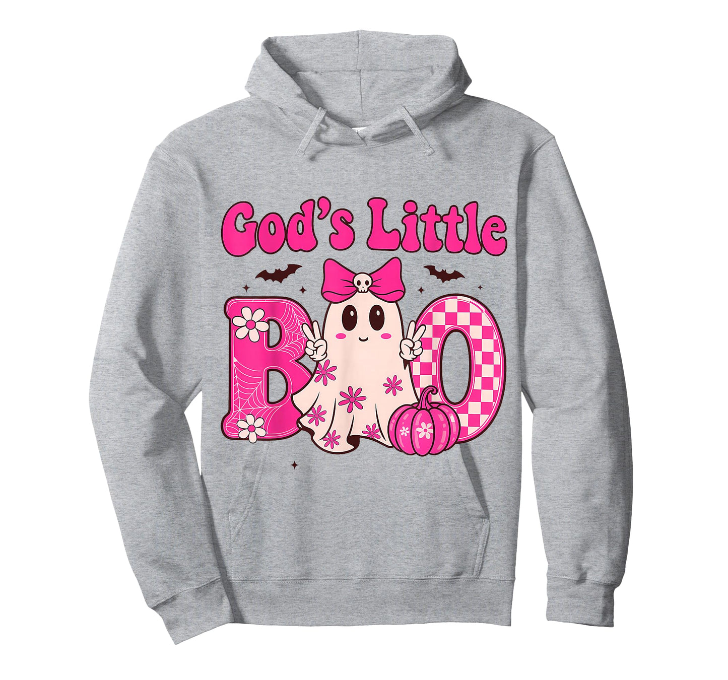 Gods Little Boo Halloween Toddler Girl Kid Ghost Bow Pumpkin T-Shirt