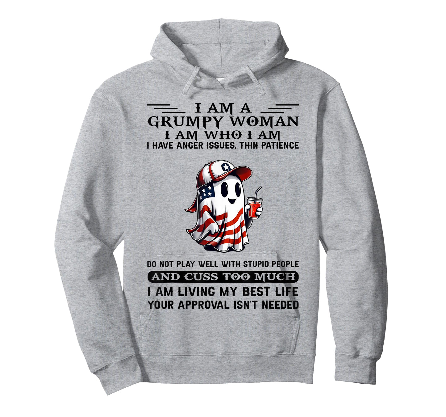 I Am A Grumpy Old Woman I Have Anger Issues Ghost Halloween T-Shirt