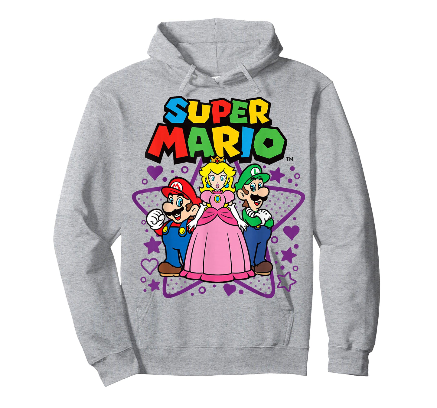 Super Mario Peach Luigi Trio Stars And Hearts T-Shirt