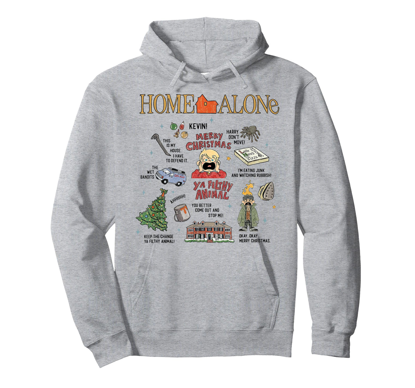 Home Alone Christmas Iconic Moments Doodle Chart T-Shirt