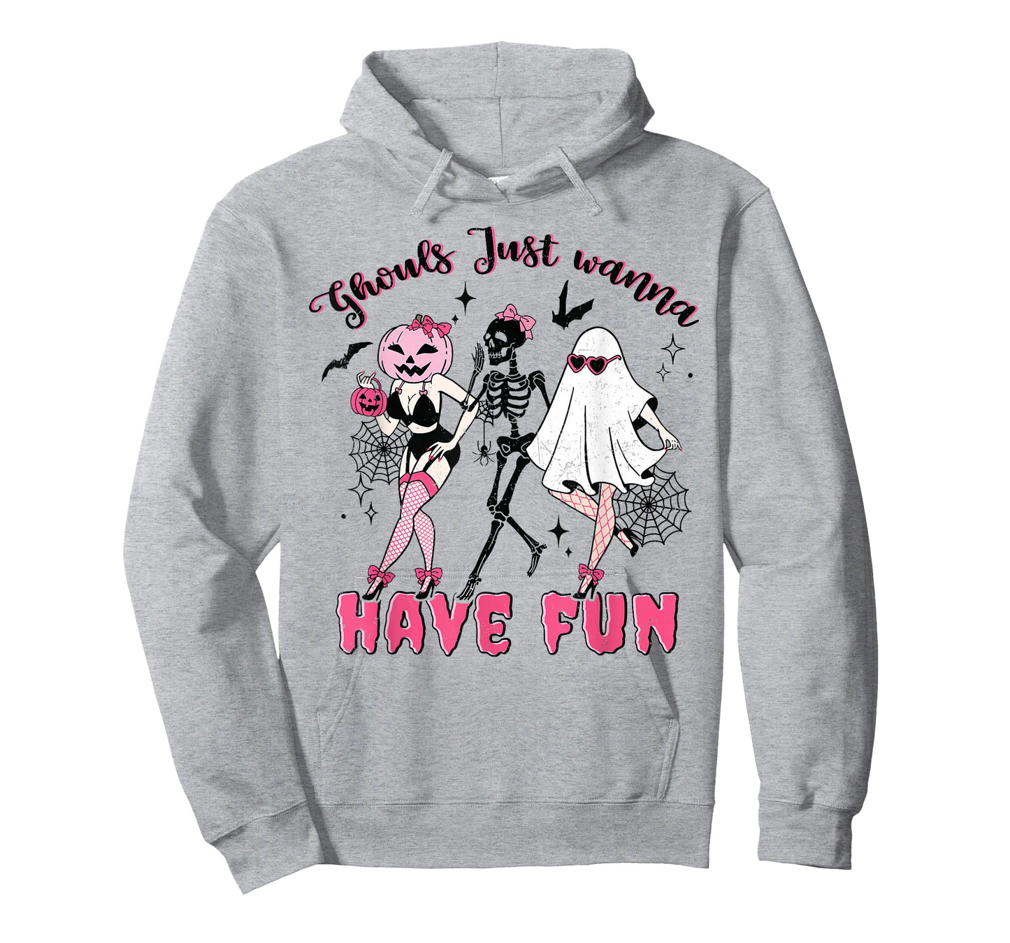 Retro Boo Skeleton Ghouls Just Wanna Have Fun Halloween Crew T-Shirt