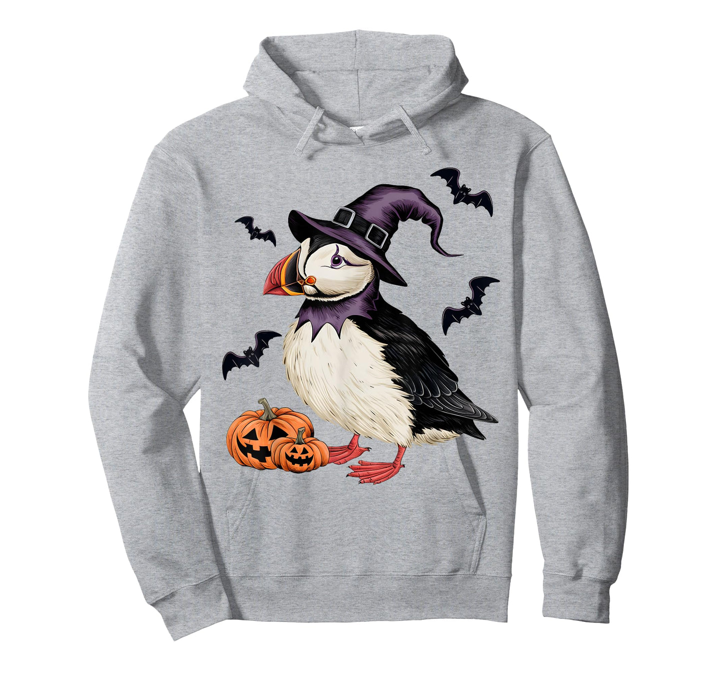 Puffin Bird Halloween Costume Scary Pumpkin Bat Witch T-Shirt