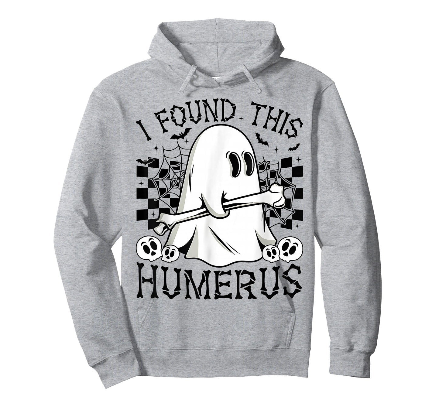 I Found This Humerus Funny Halloween Ghost Skeleton Womens T-Shirt