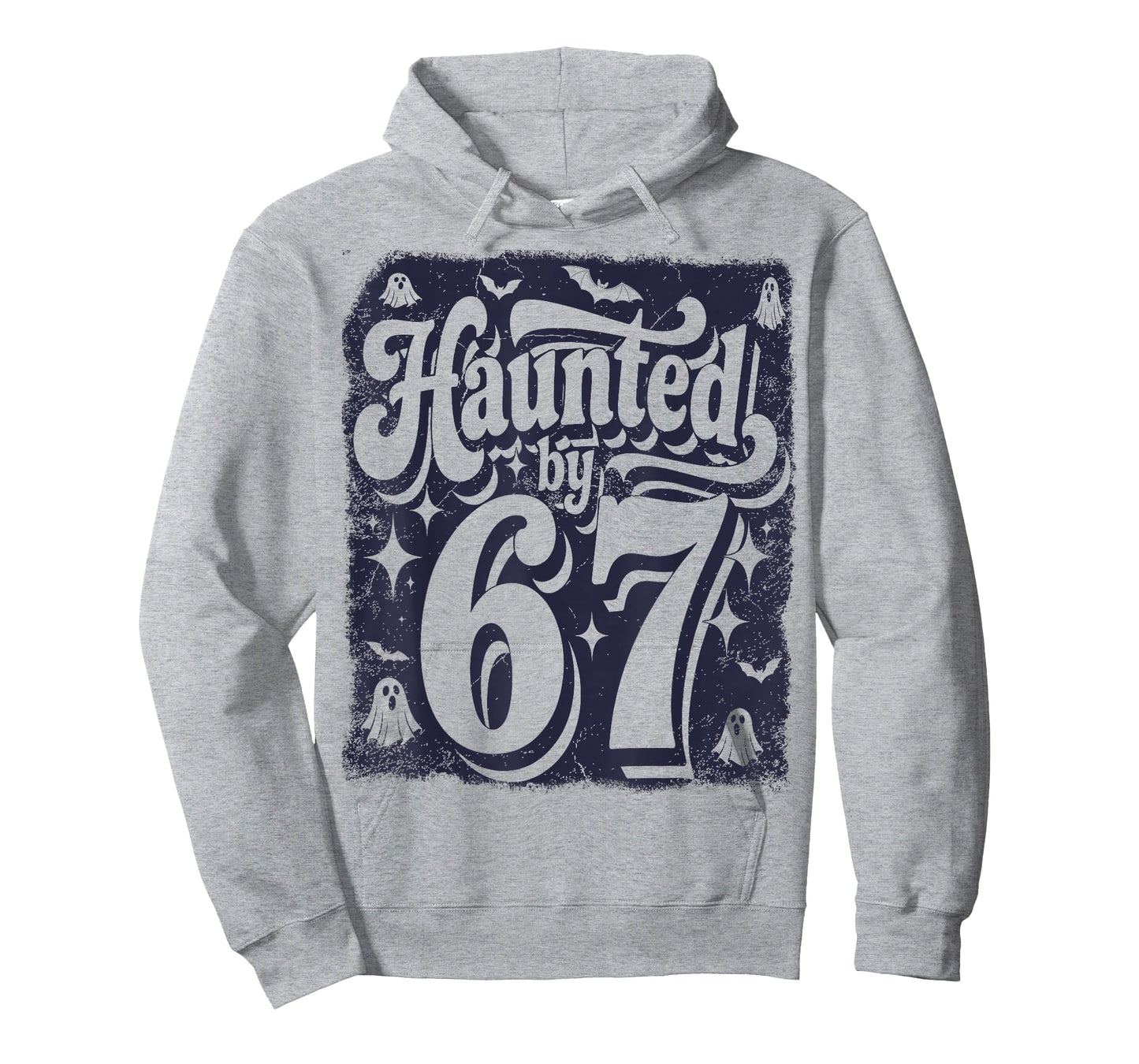 Haunted by 67 – Spooky Halloween Ghost Six Seven Meme Retro T-Shirt