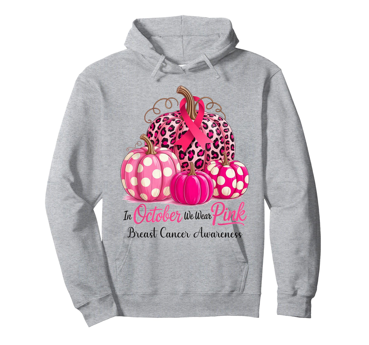 in October We Wear Pink Breast Cancer Pumpkin Fall for Women T-Shirt