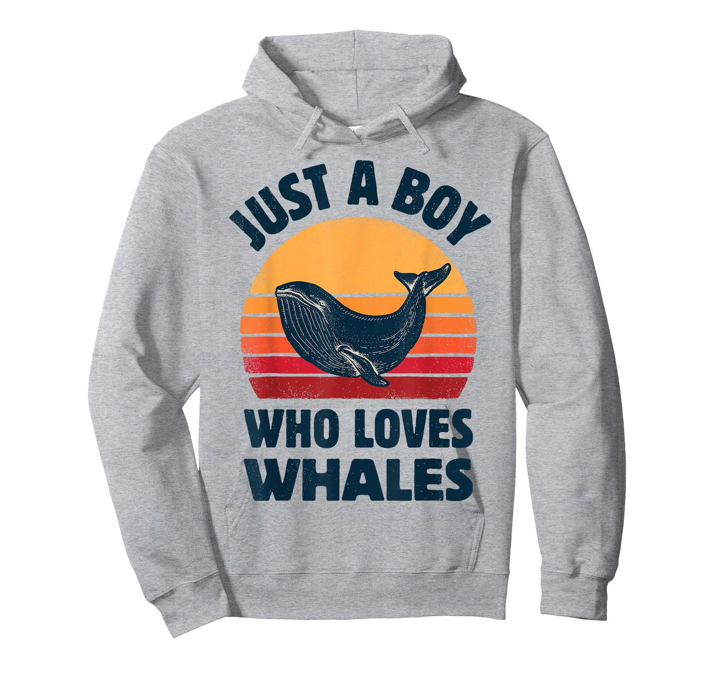 Whale Just A Boy Who Loves Sea Animals Retro Vintage Sunset T-Shirt